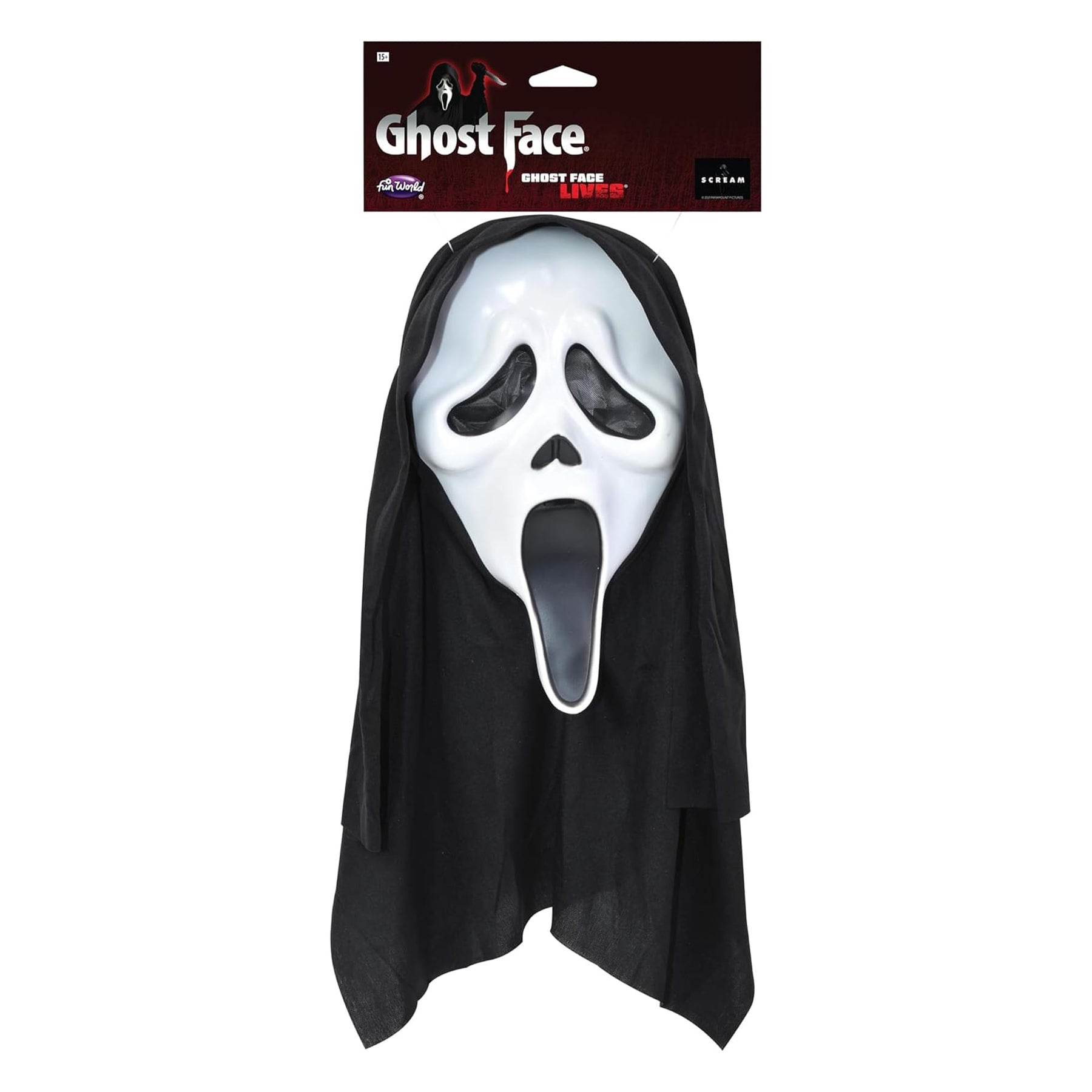 Ghost Face Adult Costume Mask w/ Shroud