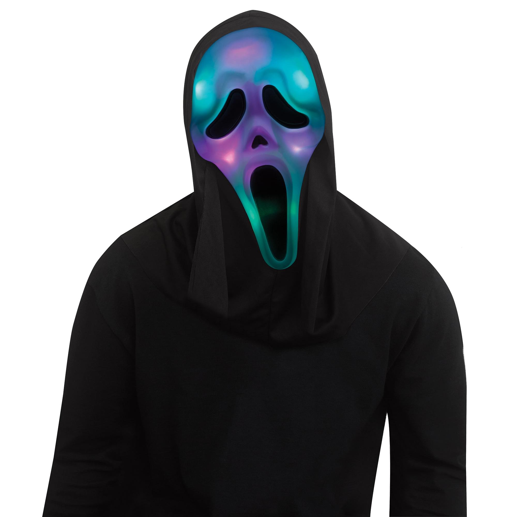 Scream Ghost Face Color Change Costume Mask With Shroud