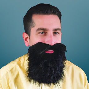 Black Mustache & Long Beard Costume Accessory