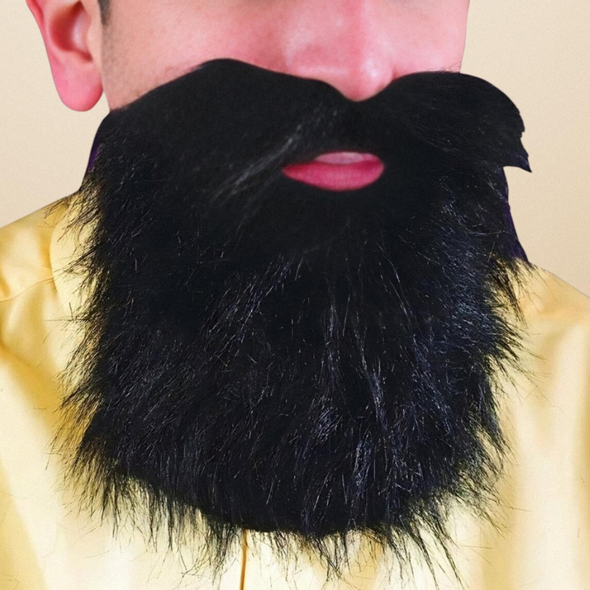 Black Mustache & Long Beard Costume Accessory