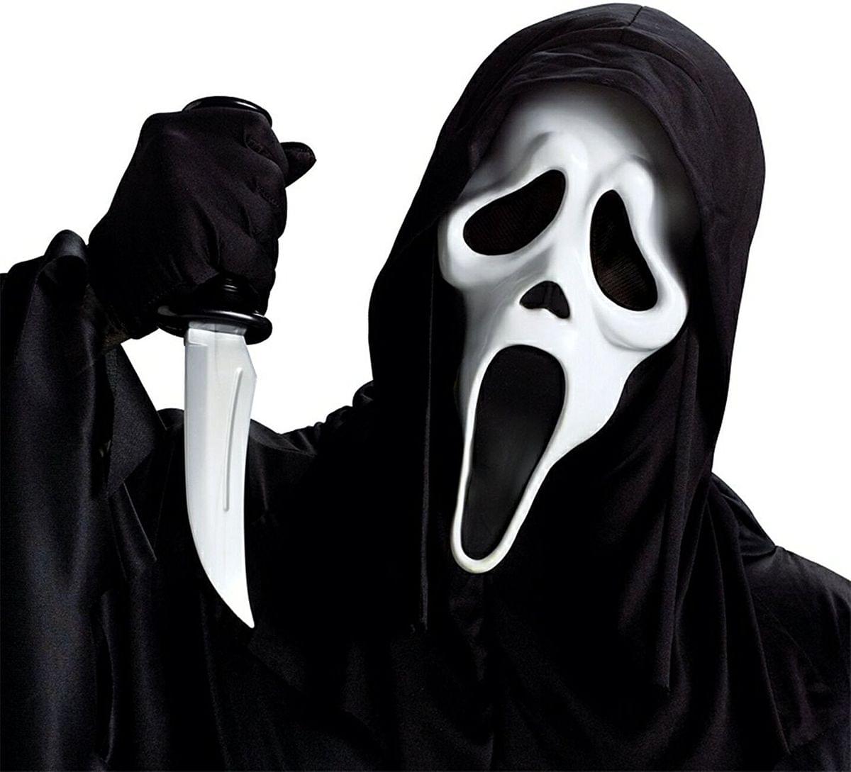 Ghost Face Costume Mask with Knife