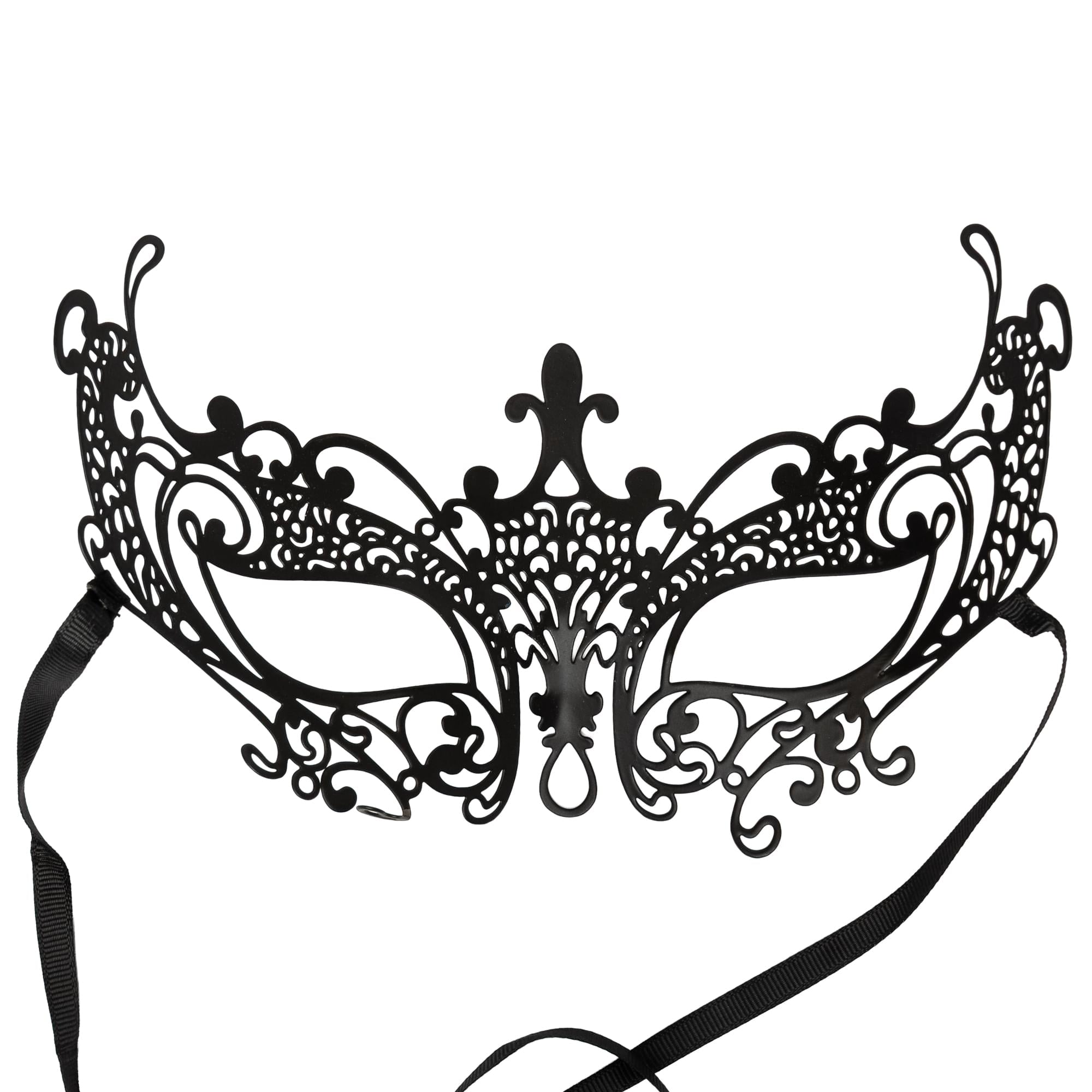 Laser Cut Phantom Adult Costume Masquerade Mask | Black