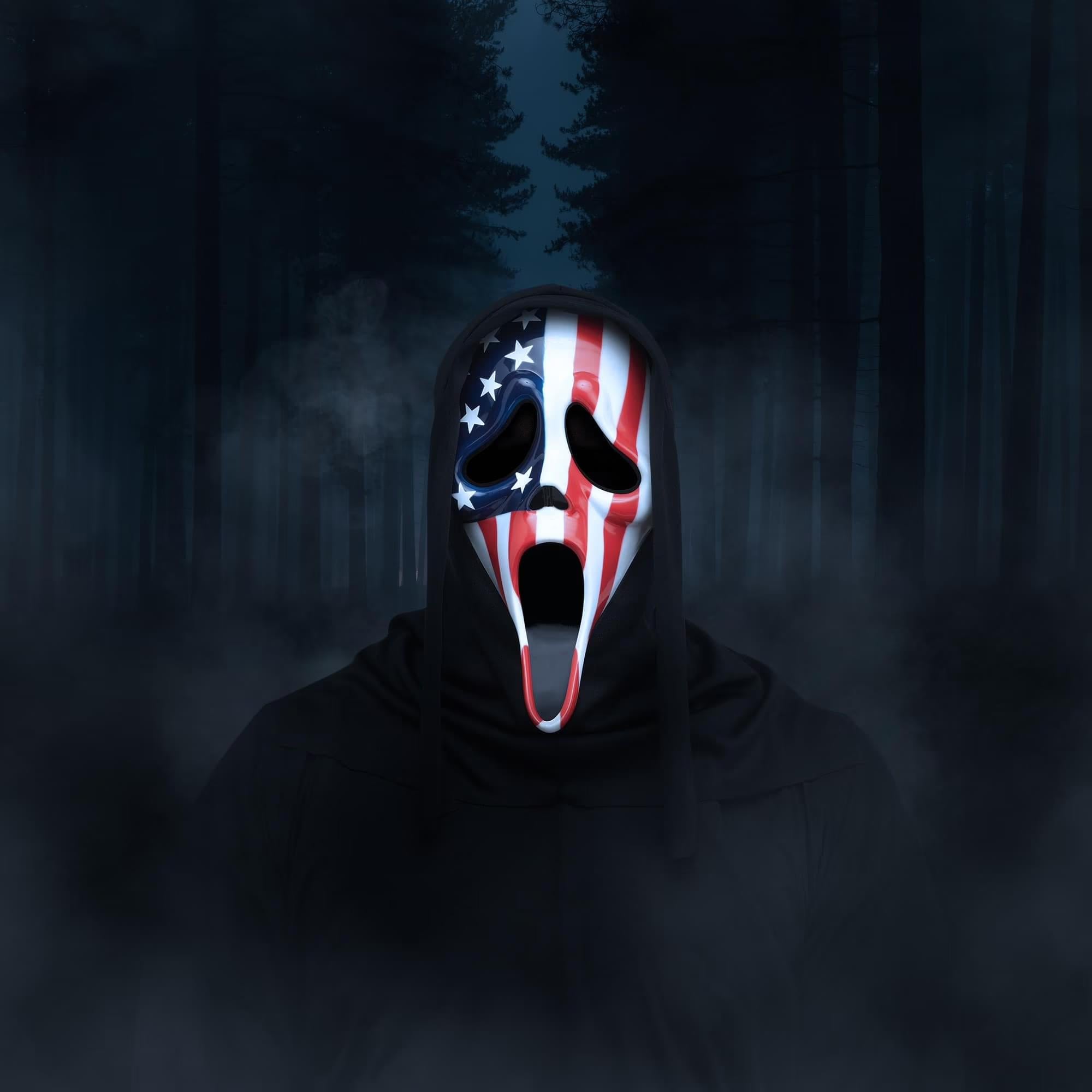 Ghost Face Patriotic Costume Mask