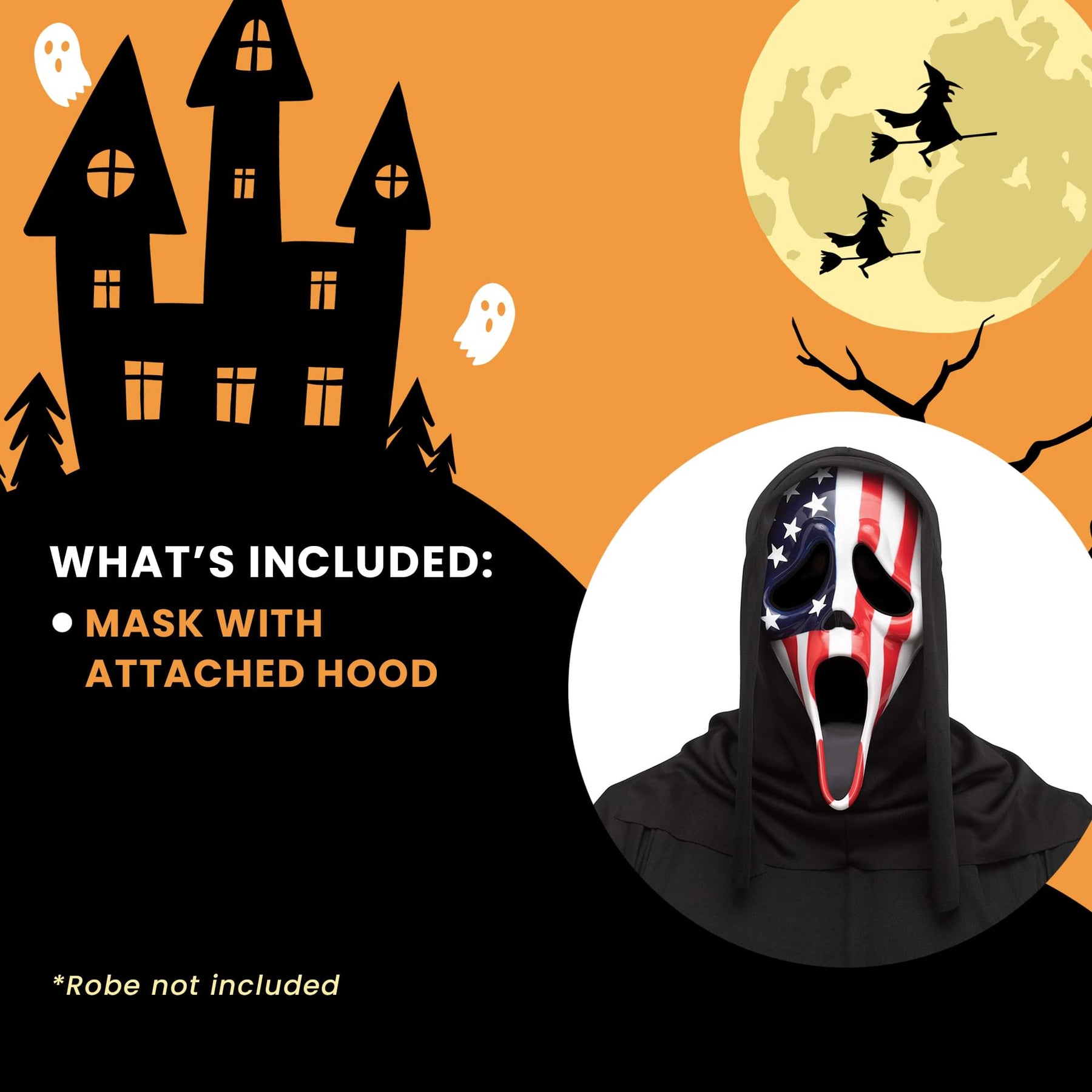 Ghost Face Patriotic Costume Mask