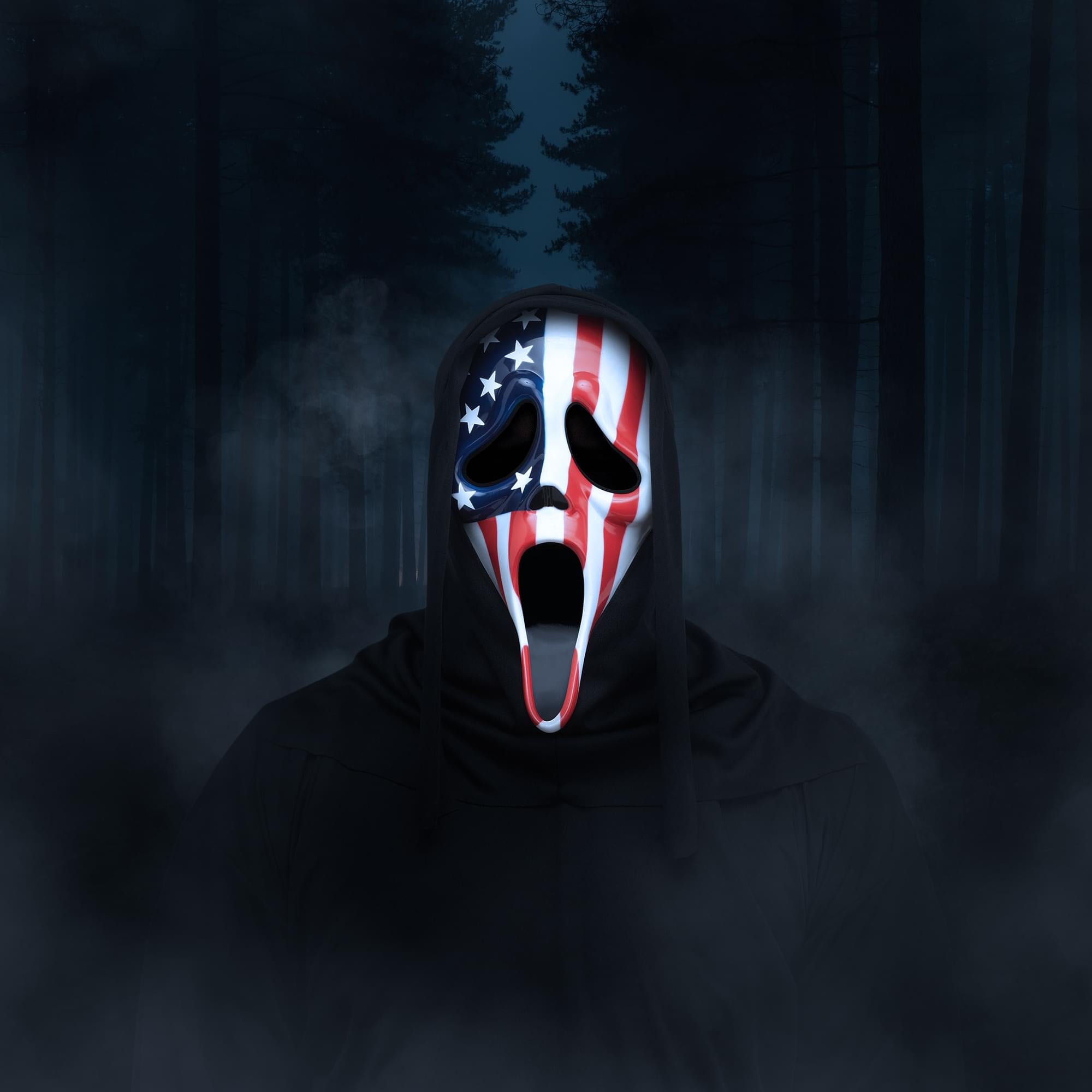 Ghost Face Patriotic Costume Mask