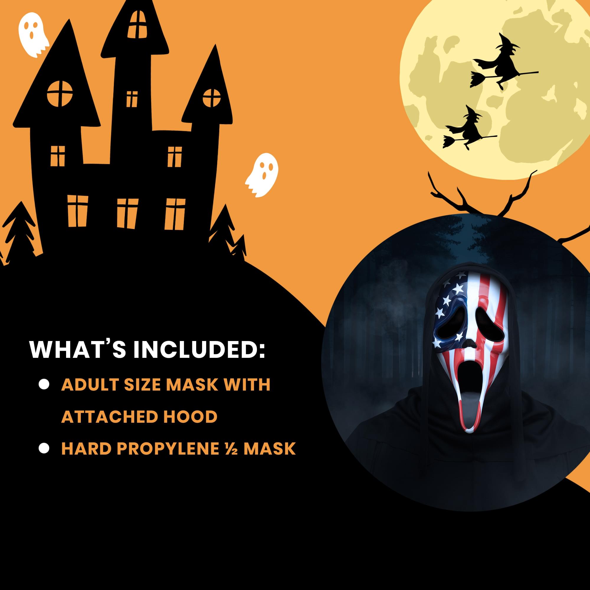 Ghost Face Patriotic Costume Mask
