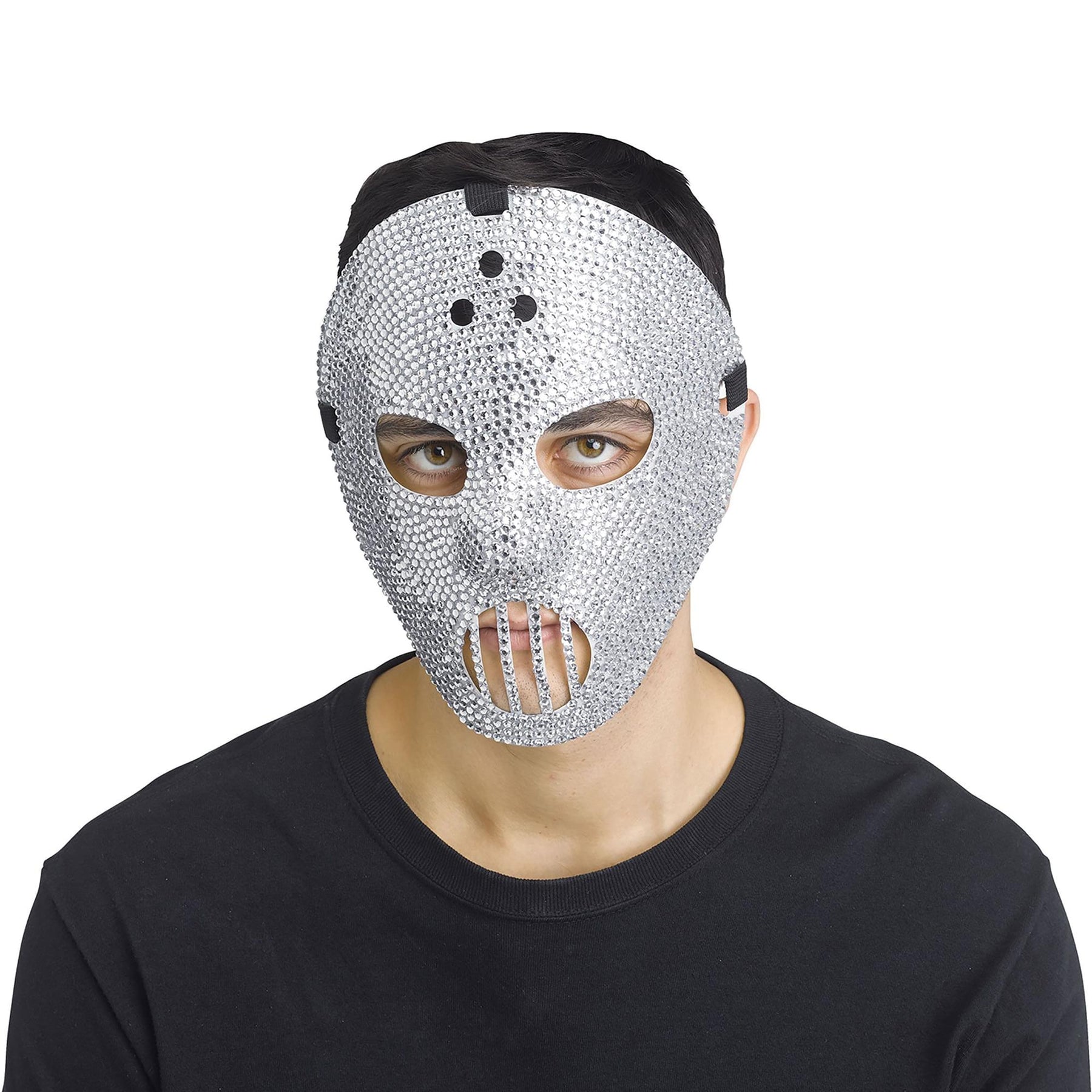 Rhinestone Hockey Adult Costume Mask