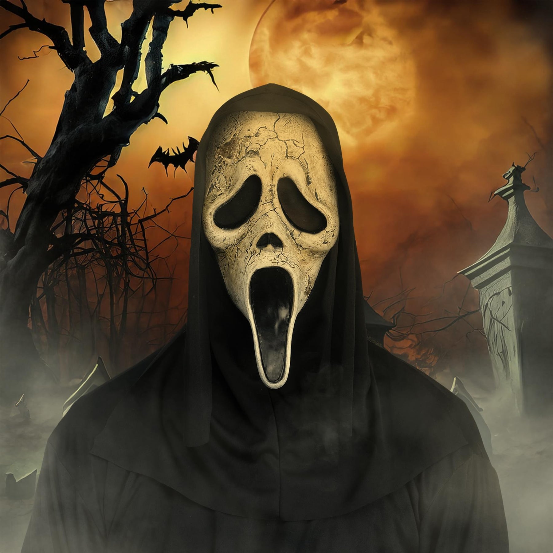Ghost Face Aged Costume Mask
