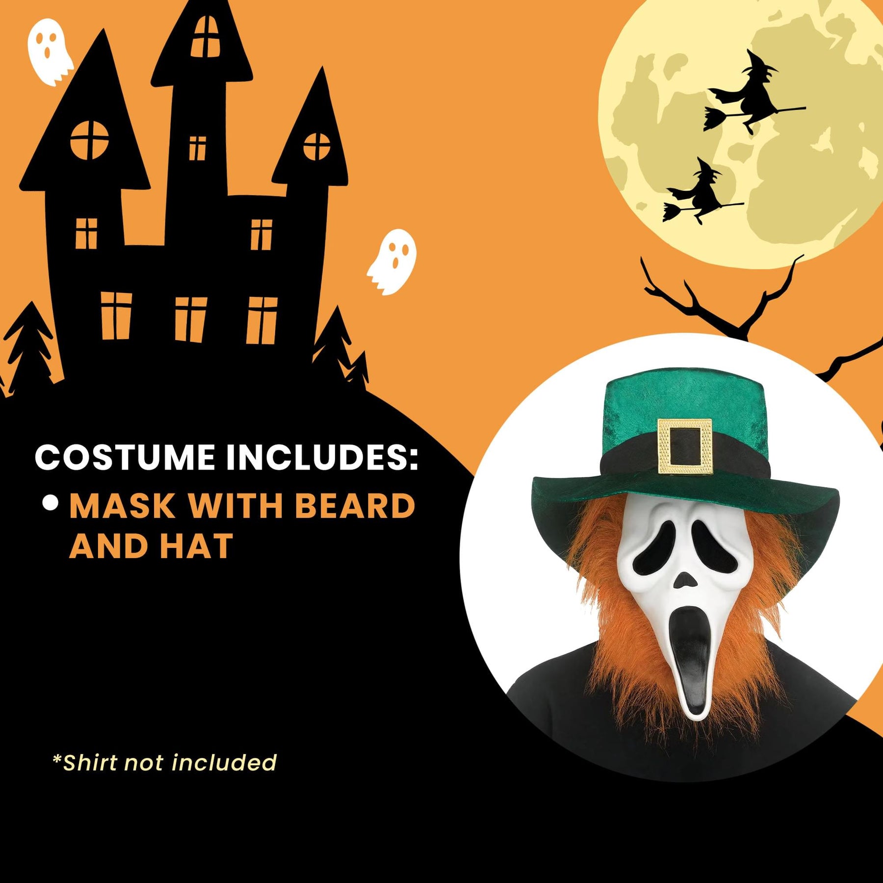 Scream Ghost Face St. Pat's Adult Costume Mask