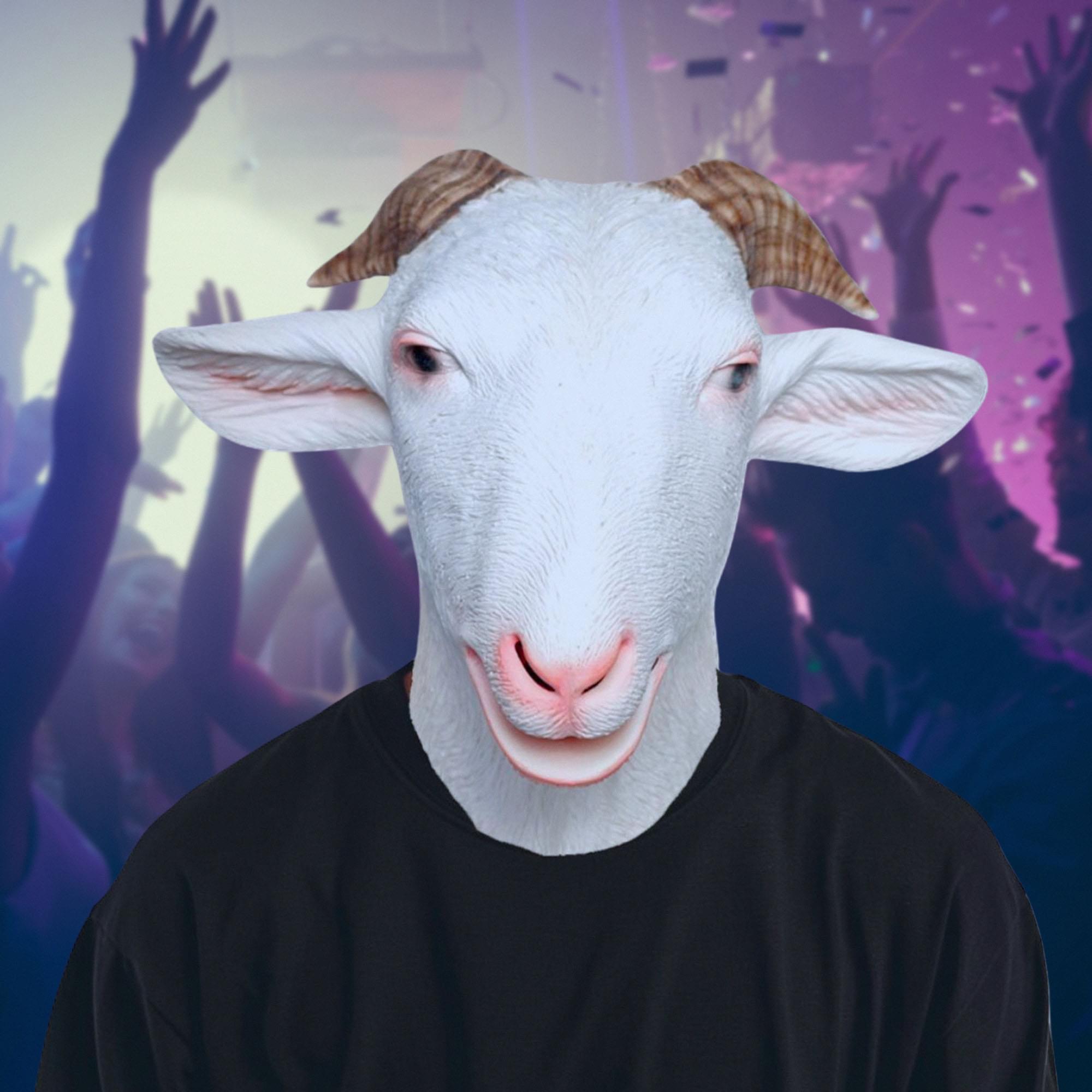 G.O.A.T Latex Adult Costume Mask | One Size Fits Most
