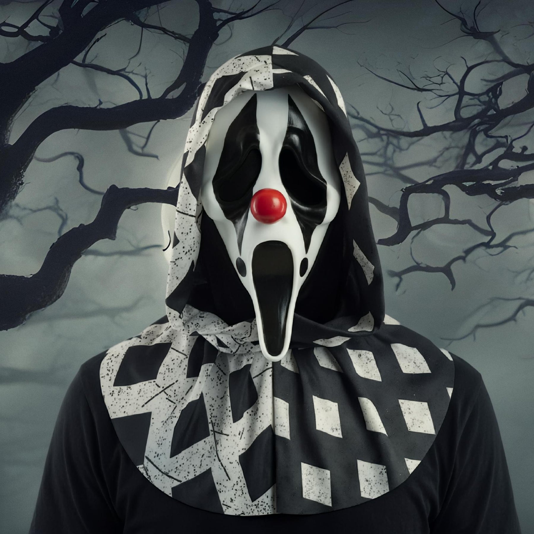 Ghost Face Clown Adult Costume Mask