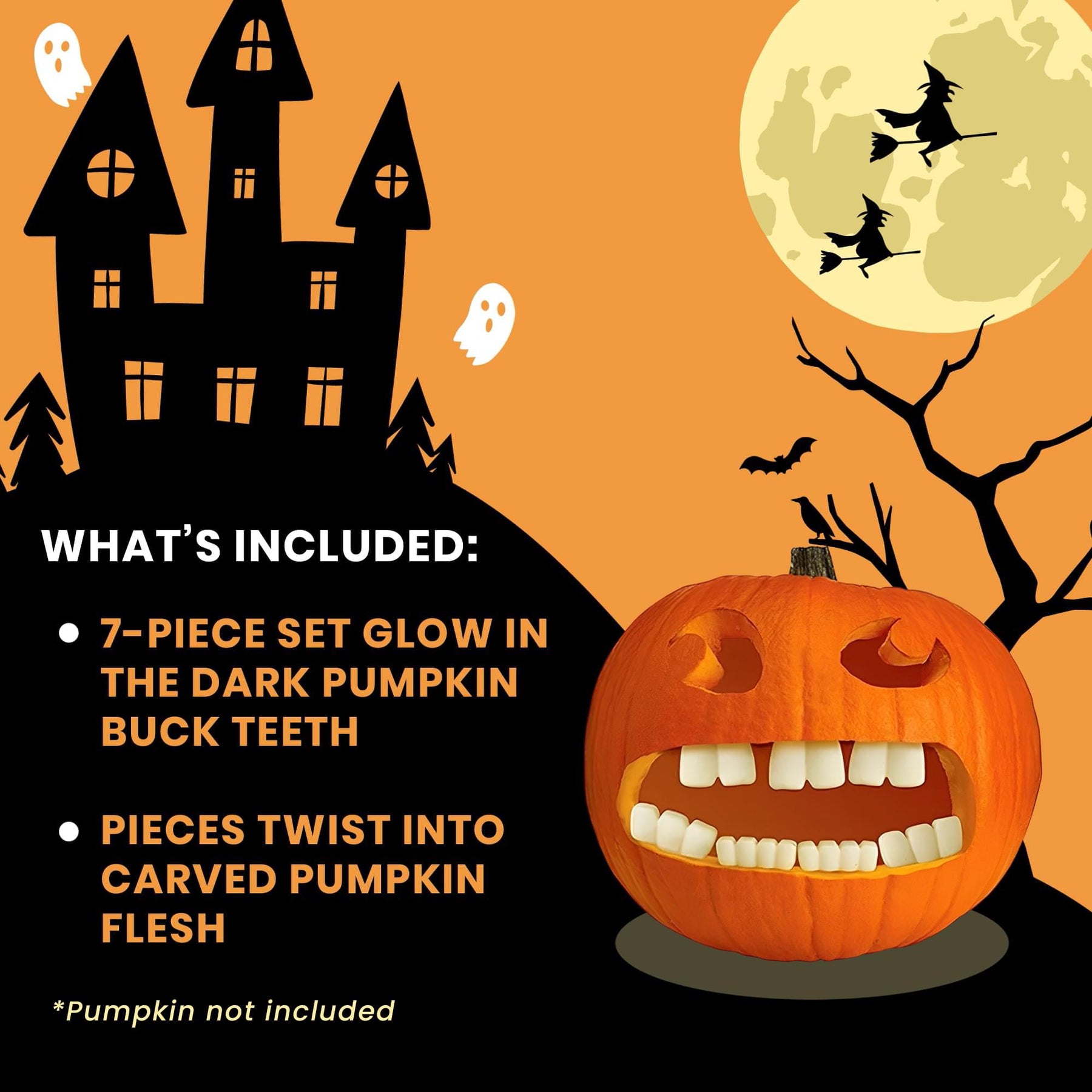Halloween Pumpkin Accessory Kit | Buck Teeth