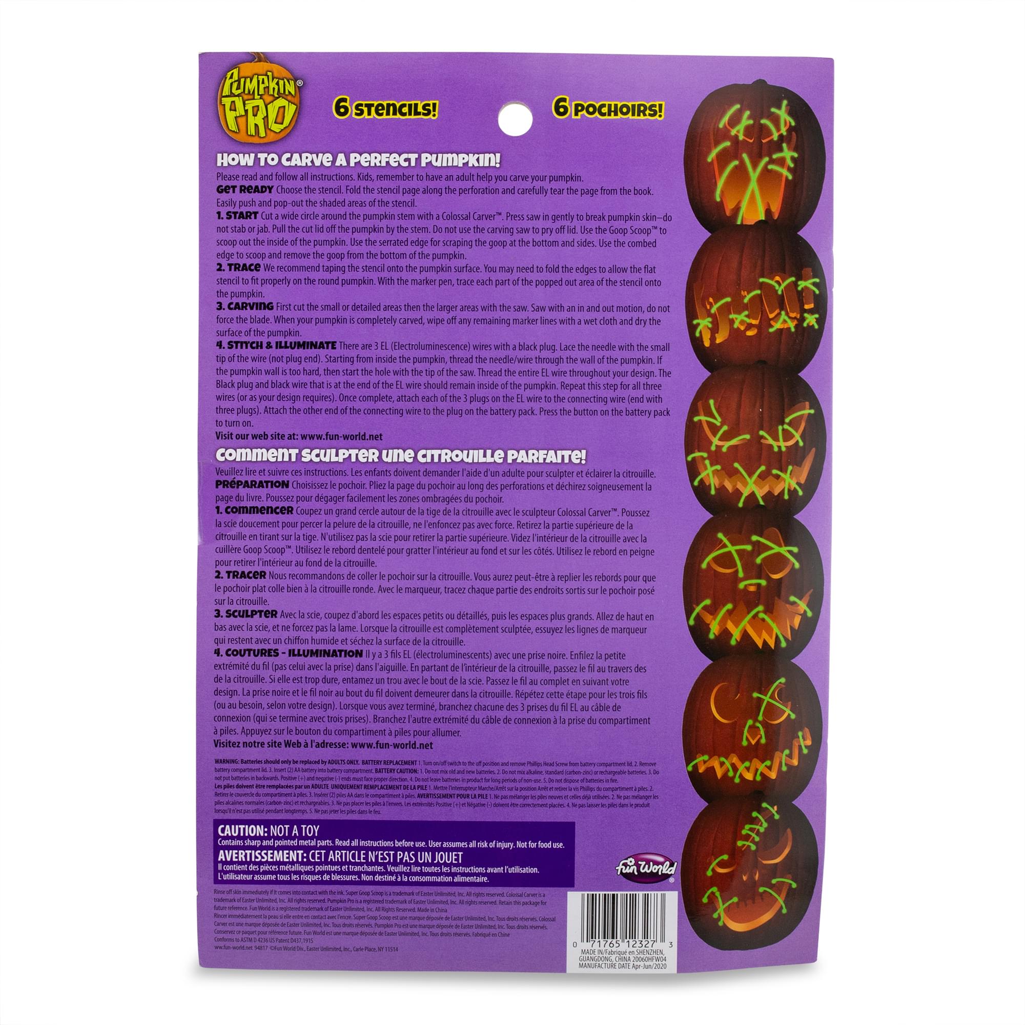 E.L.Stitch Face Pumpkin Carving Kit | Green