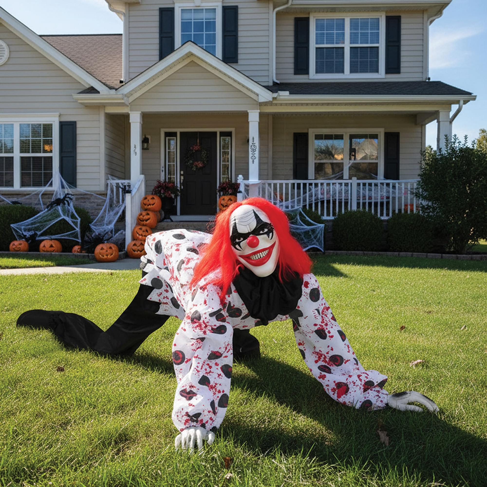 5 Foot Creeping Clown Halloween Yard Decor