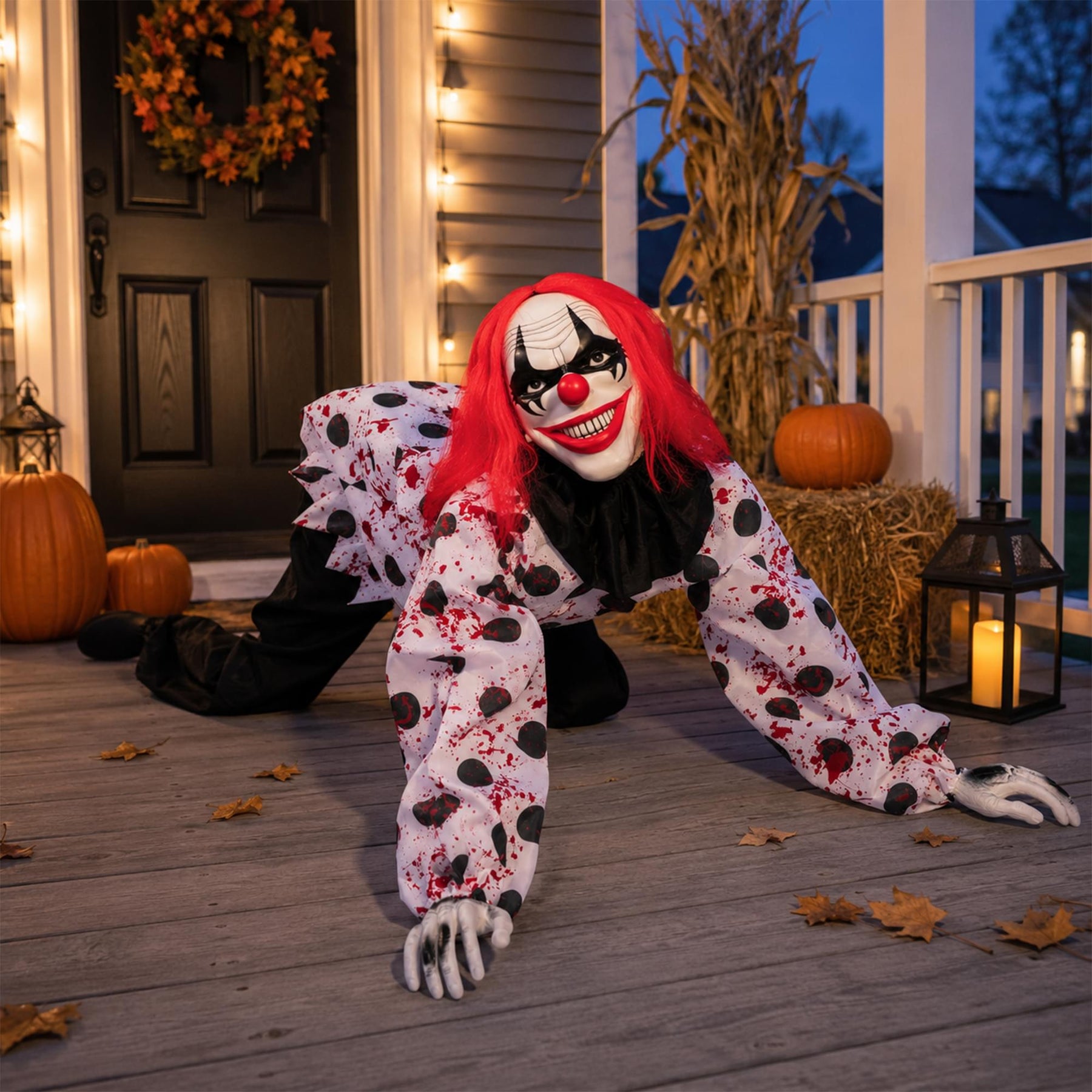 5 Foot Creeping Clown Halloween Yard Decor