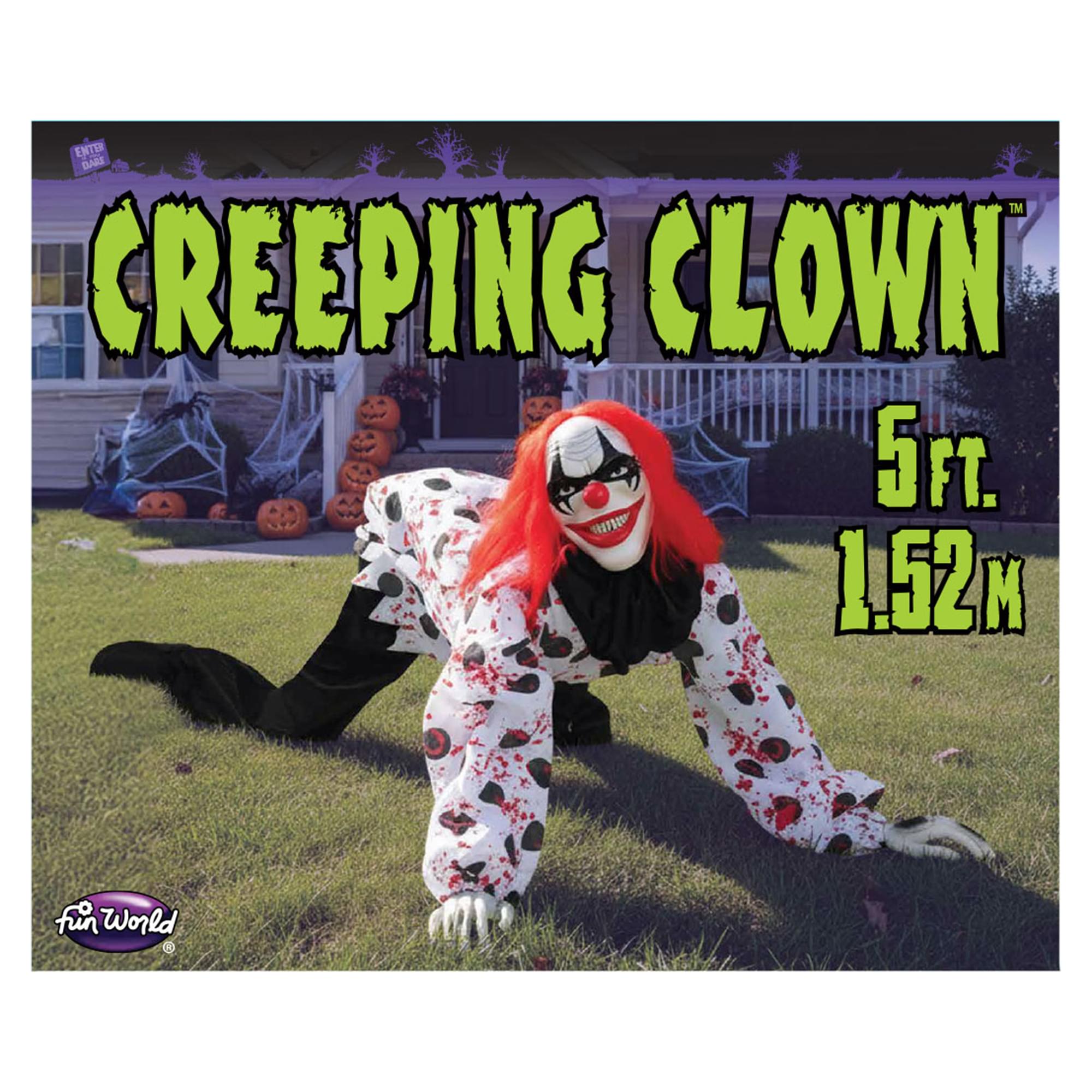 5 Foot Creeping Clown Halloween Yard Decor
