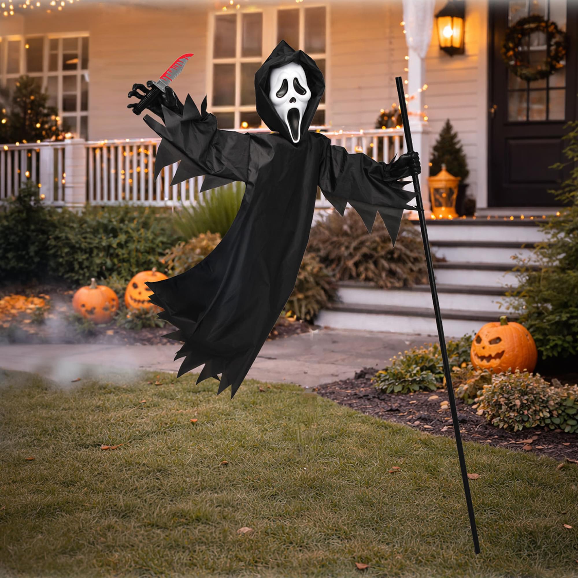 5 Foot Flying Ghost Face Halloween Yard Decor