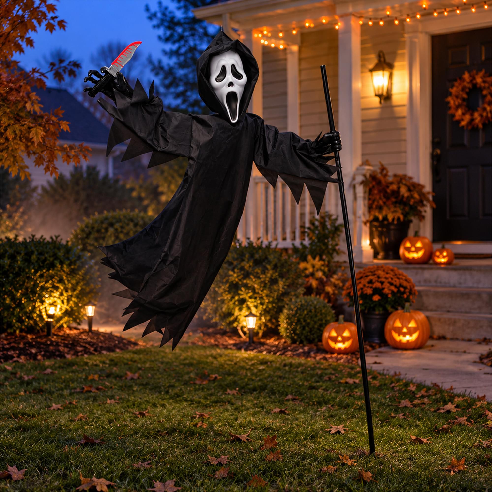 5 Foot Flying Ghost Face Halloween Yard Decor