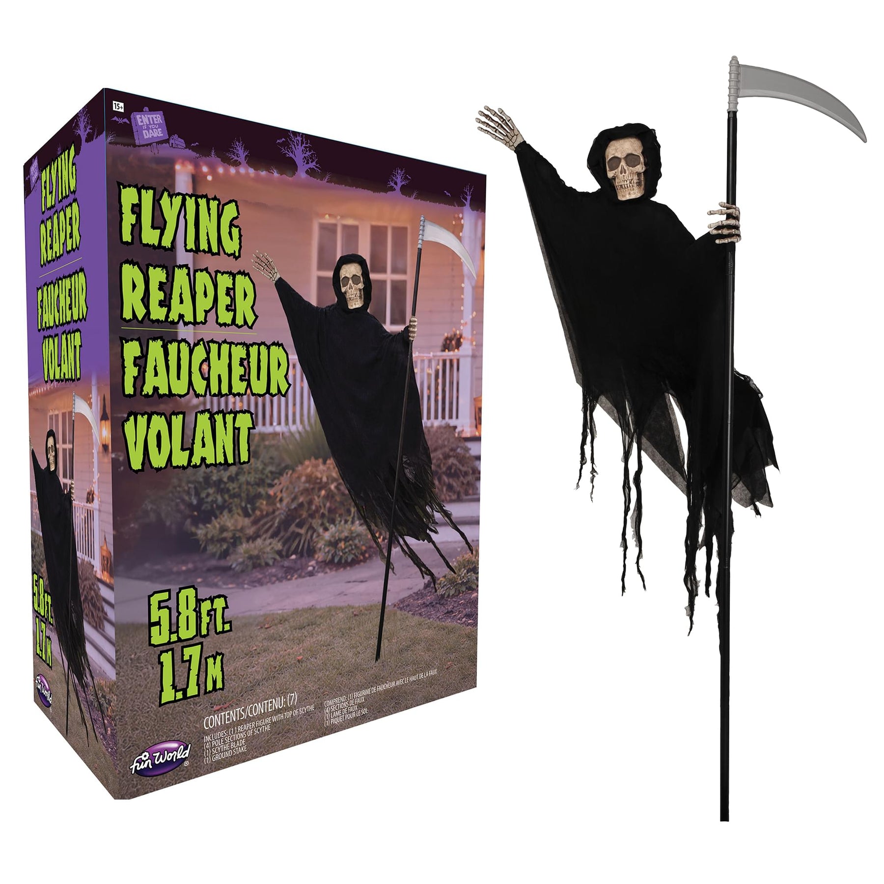 5 Foot Flying Reaper Halloween Yard Decor