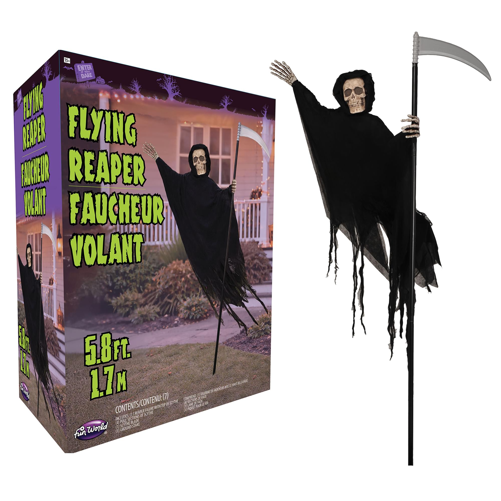 5 Foot Flying Reaper Halloween Yard Decor