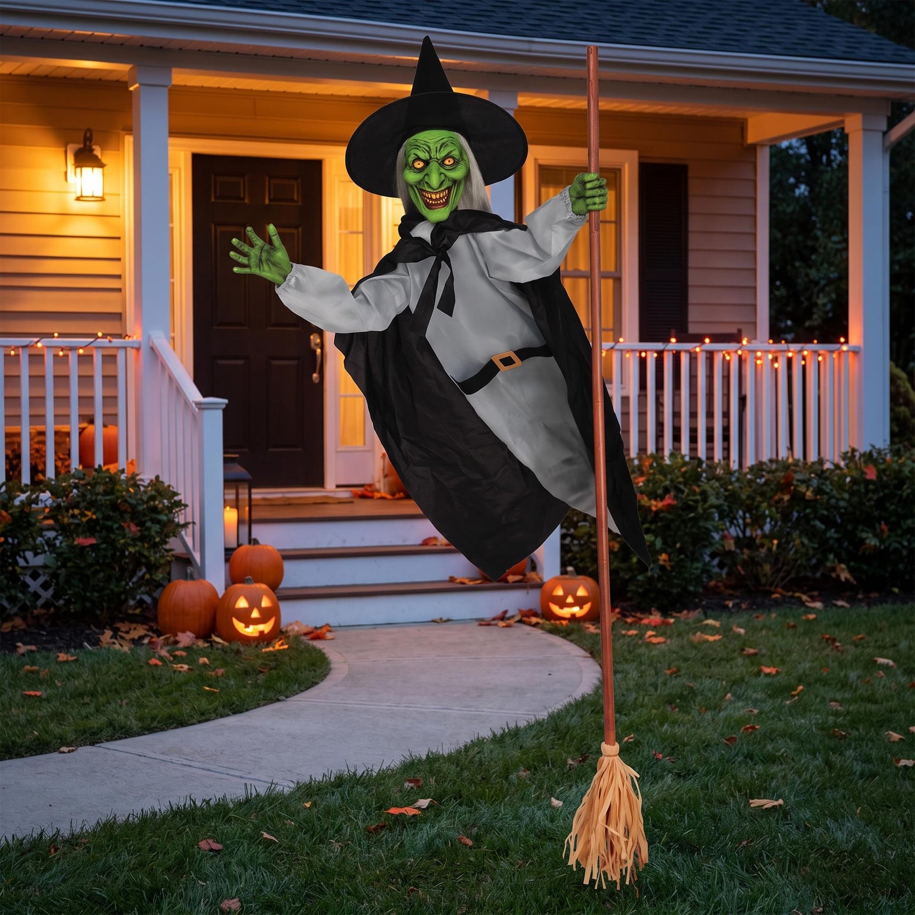 5 Foot Flying Witch Halloween Yard Decor