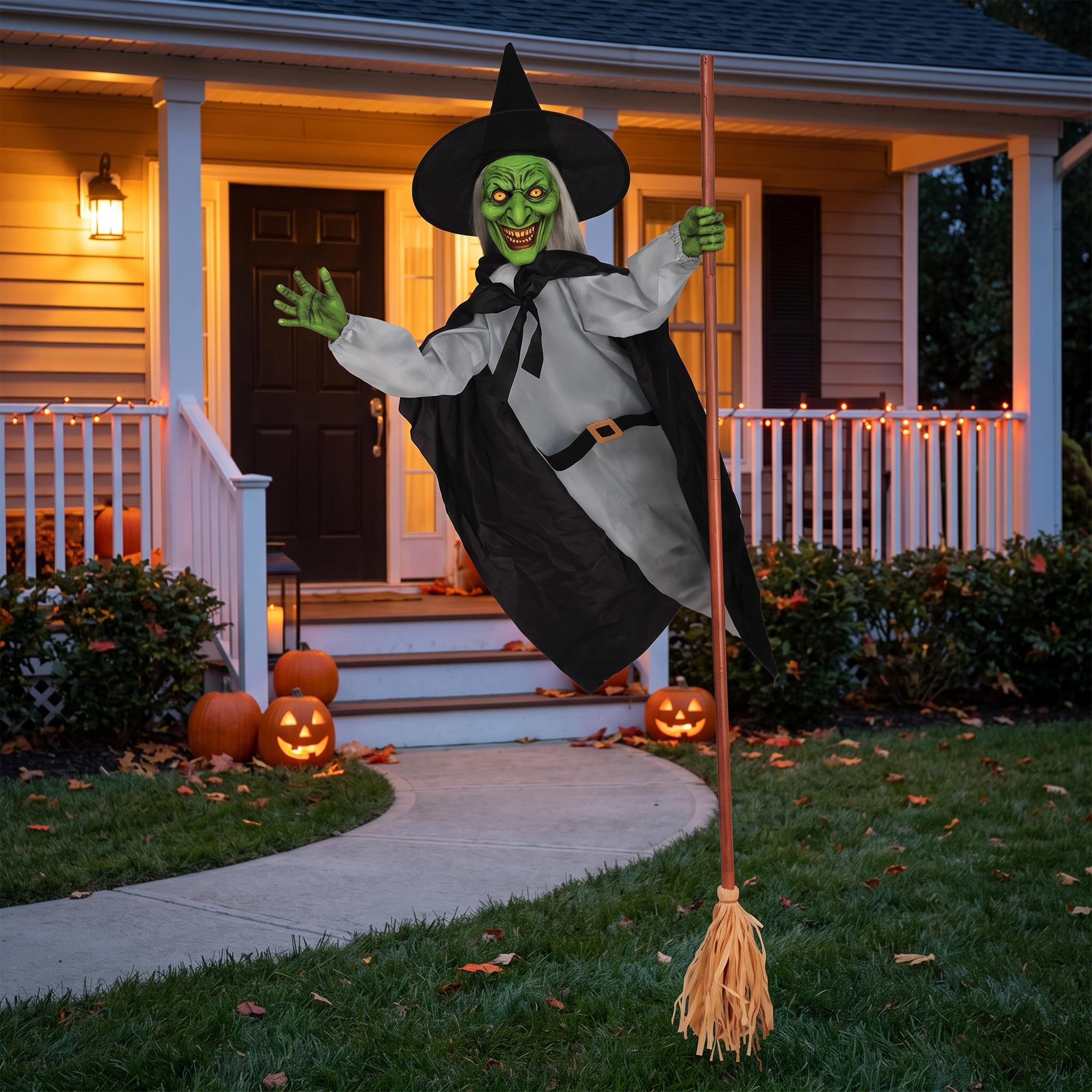 5 Foot Flying Witch Halloween Yard Decor