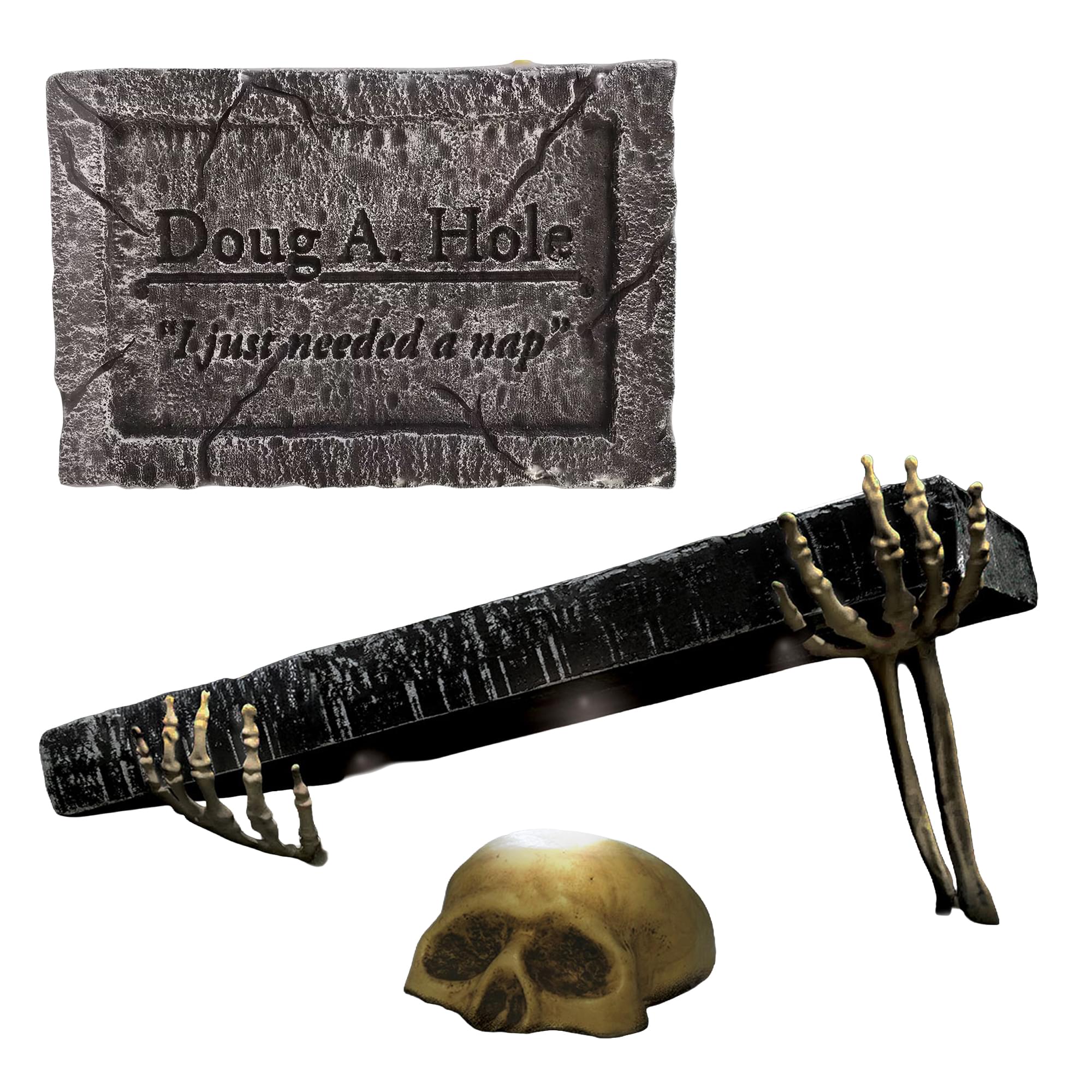 Animated Skull Headstone Grave Breaker Halloween Decor