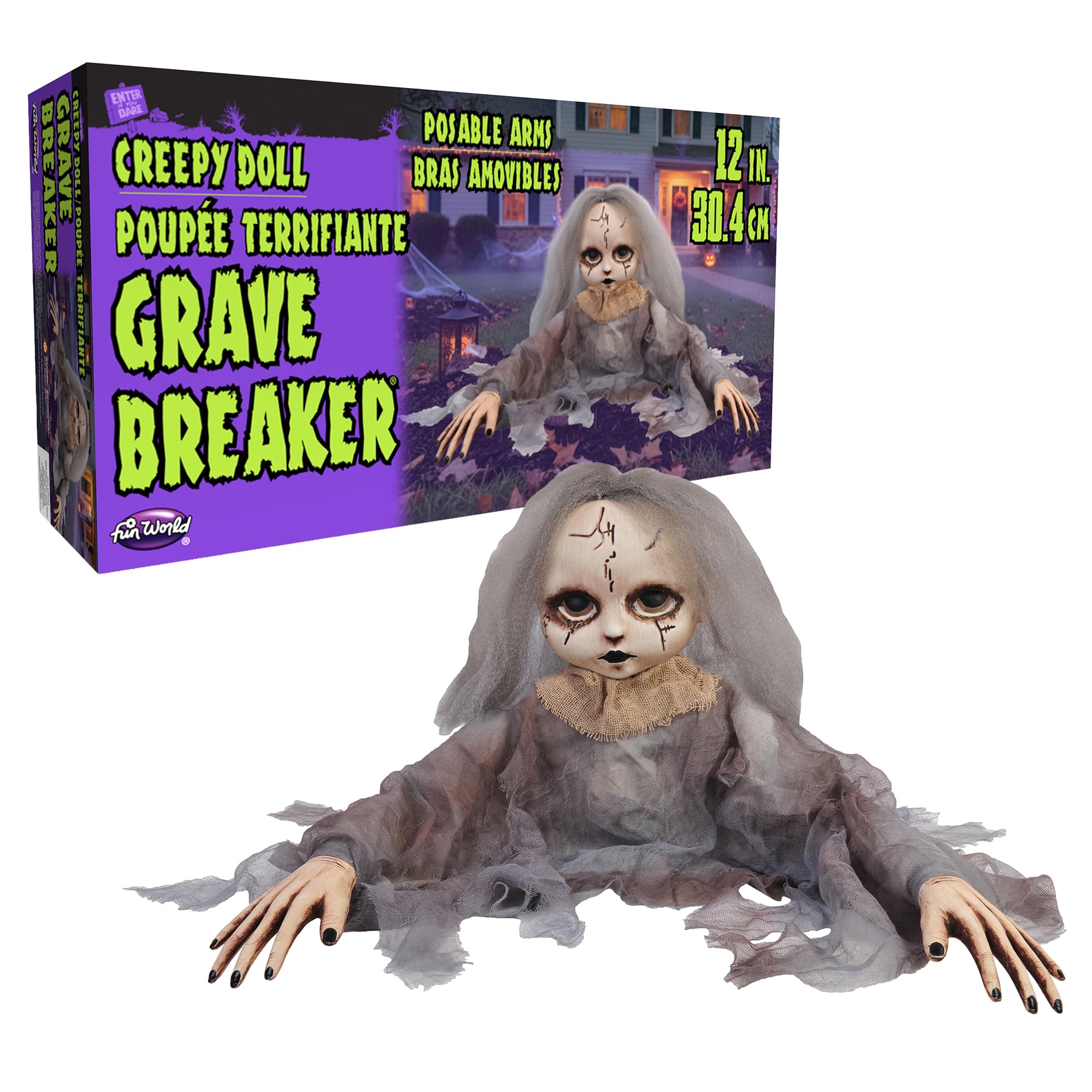 Creepy Doll Grave Breaker Halloween Decor | 12 Inches