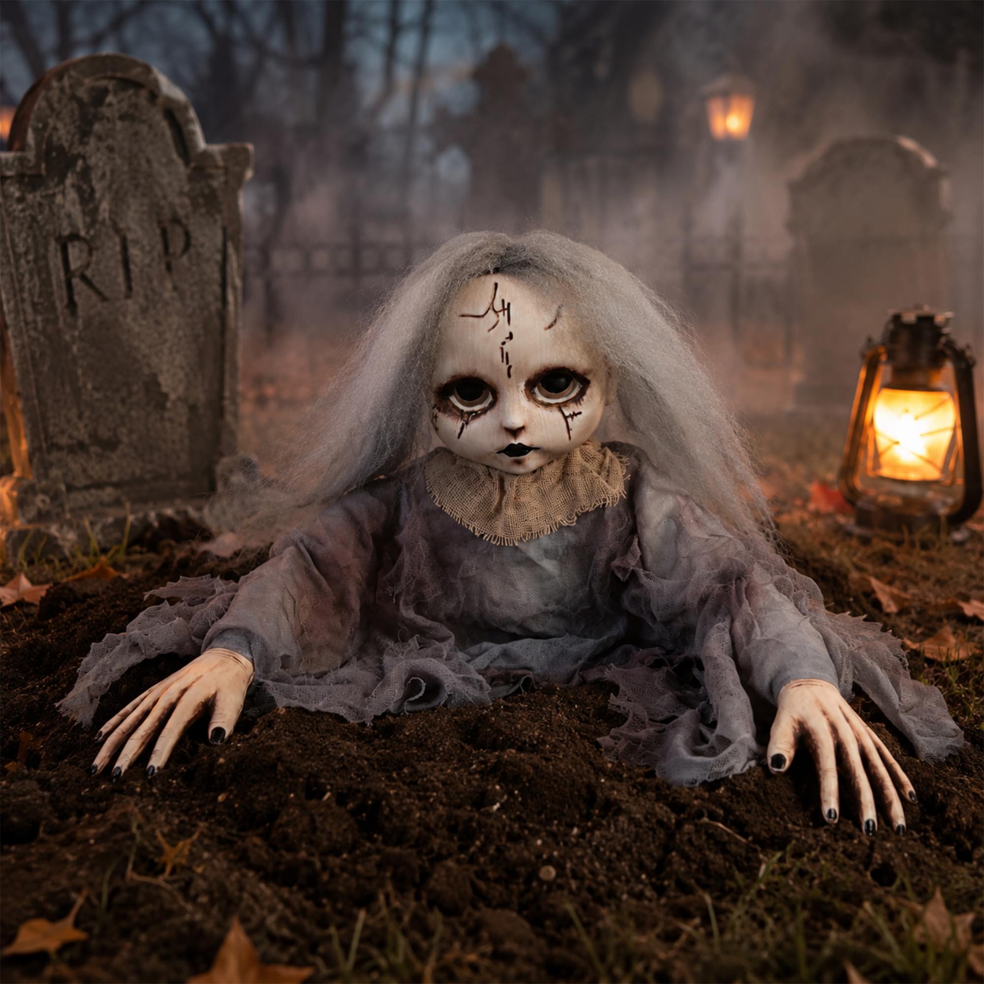 Creepy Doll Grave Breaker Halloween Decor | 12 Inches