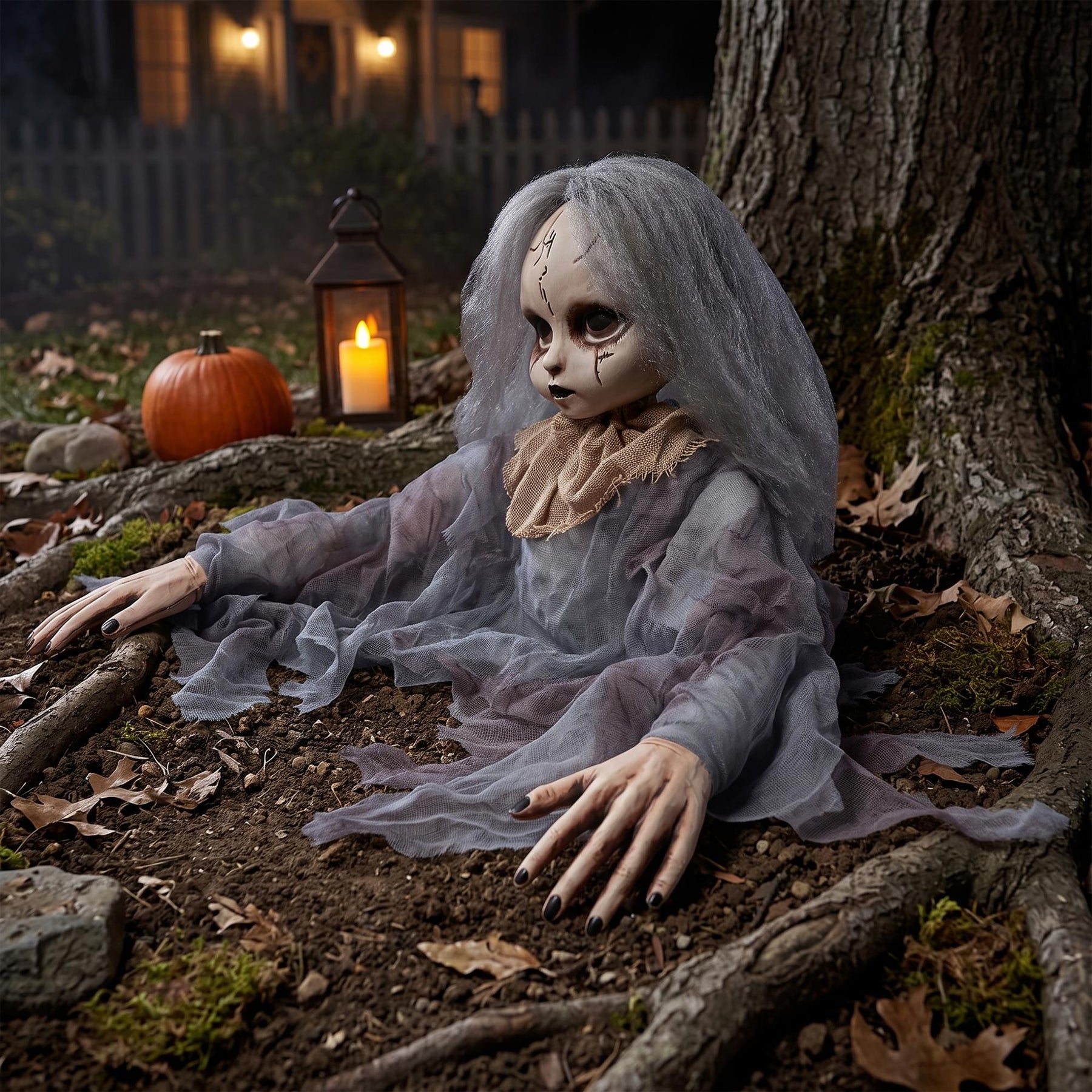Creepy Doll Grave Breaker Halloween Decor | 12 Inches