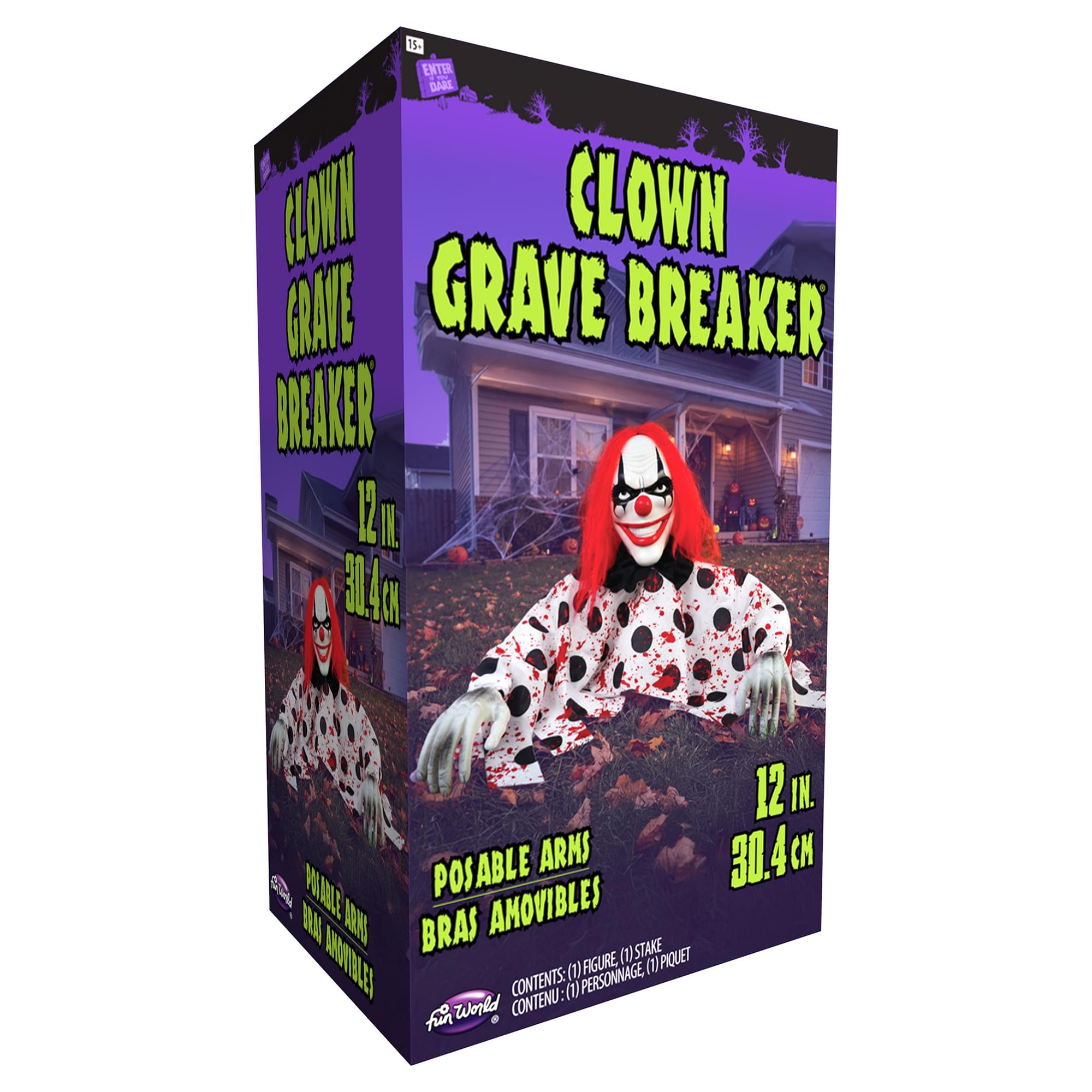 Evil Clown Grave Breaker Halloween Decor | 12 Inches