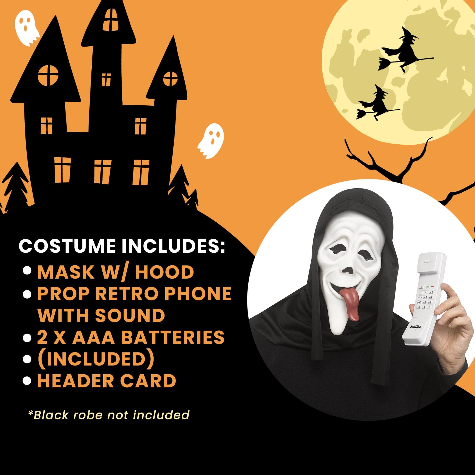 Scream WASSUP! Mask & Phone With Sound Costume Kit
