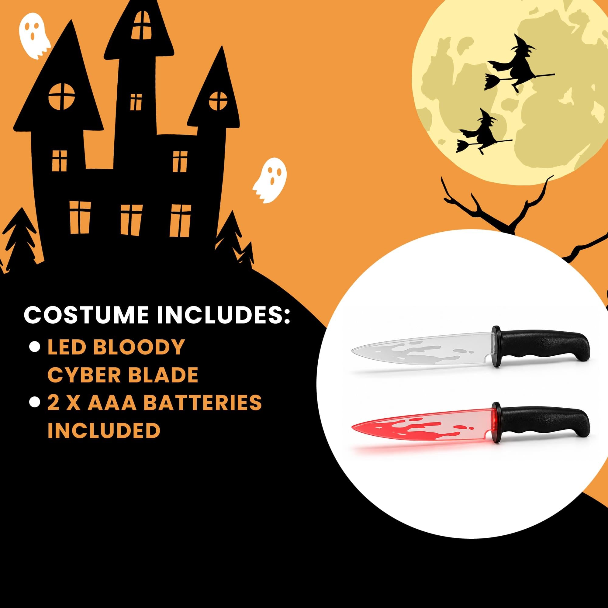 LED Bloody Cyber Blade Adult Costume Accessory | Batteries Included