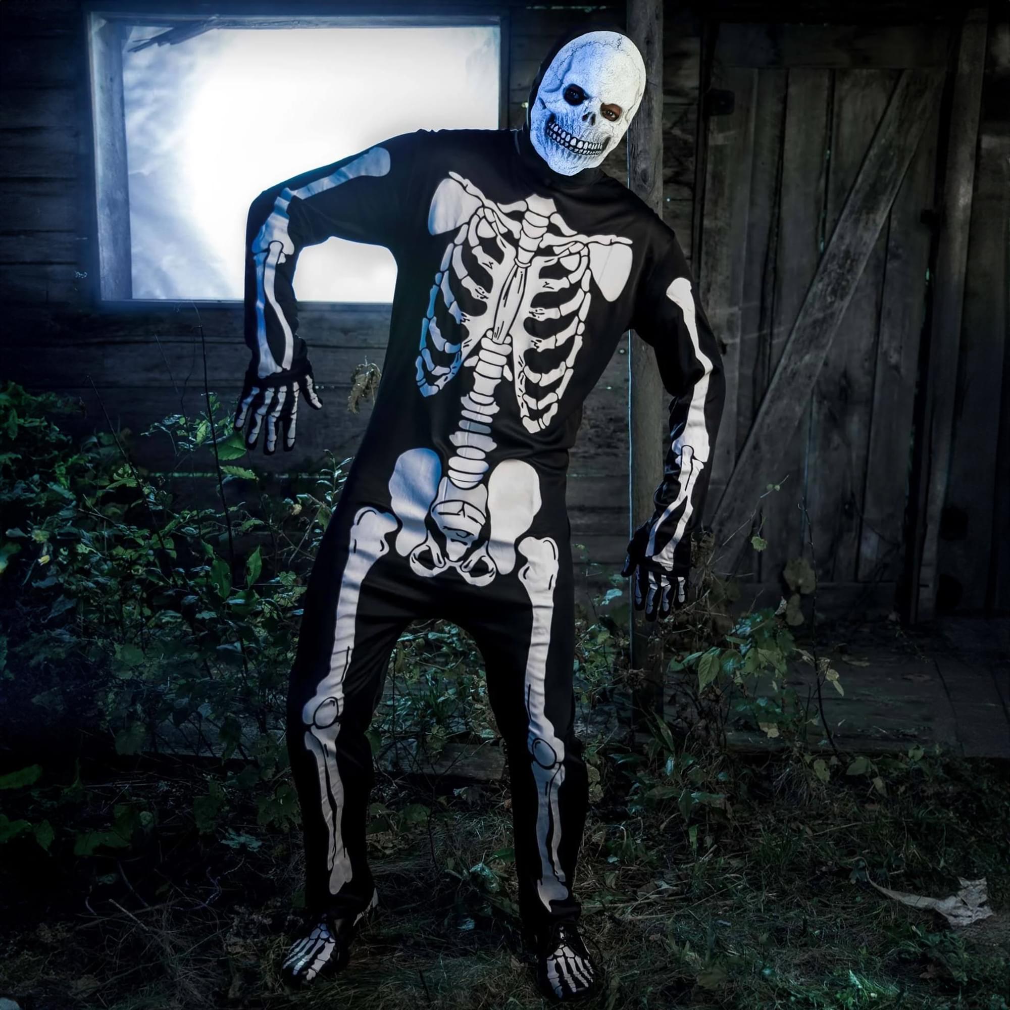 Skeleton Jumpsuit Costume Adult