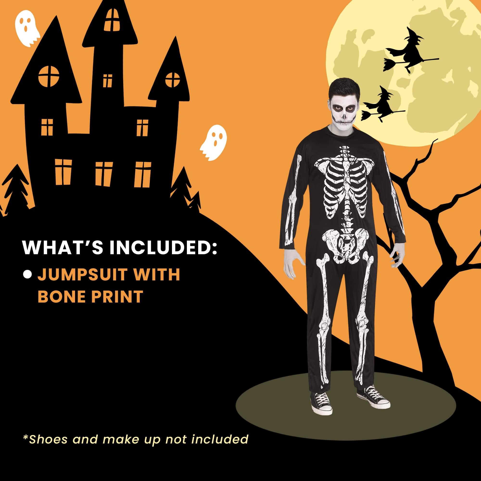 Skeleton Jumpsuit Costume Adult