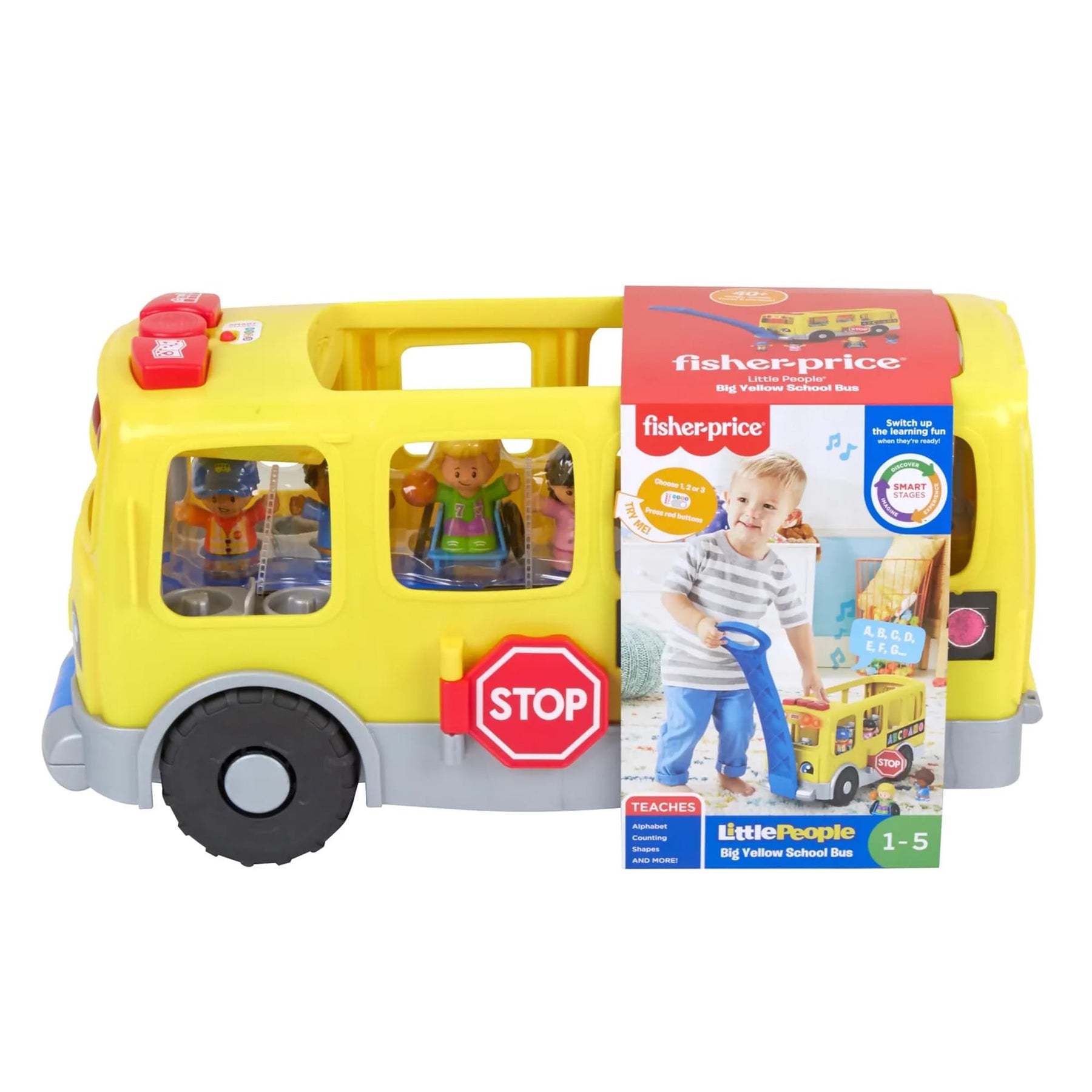 Fisher-Price Little People Big Yellow Bus Musical Pull Toy