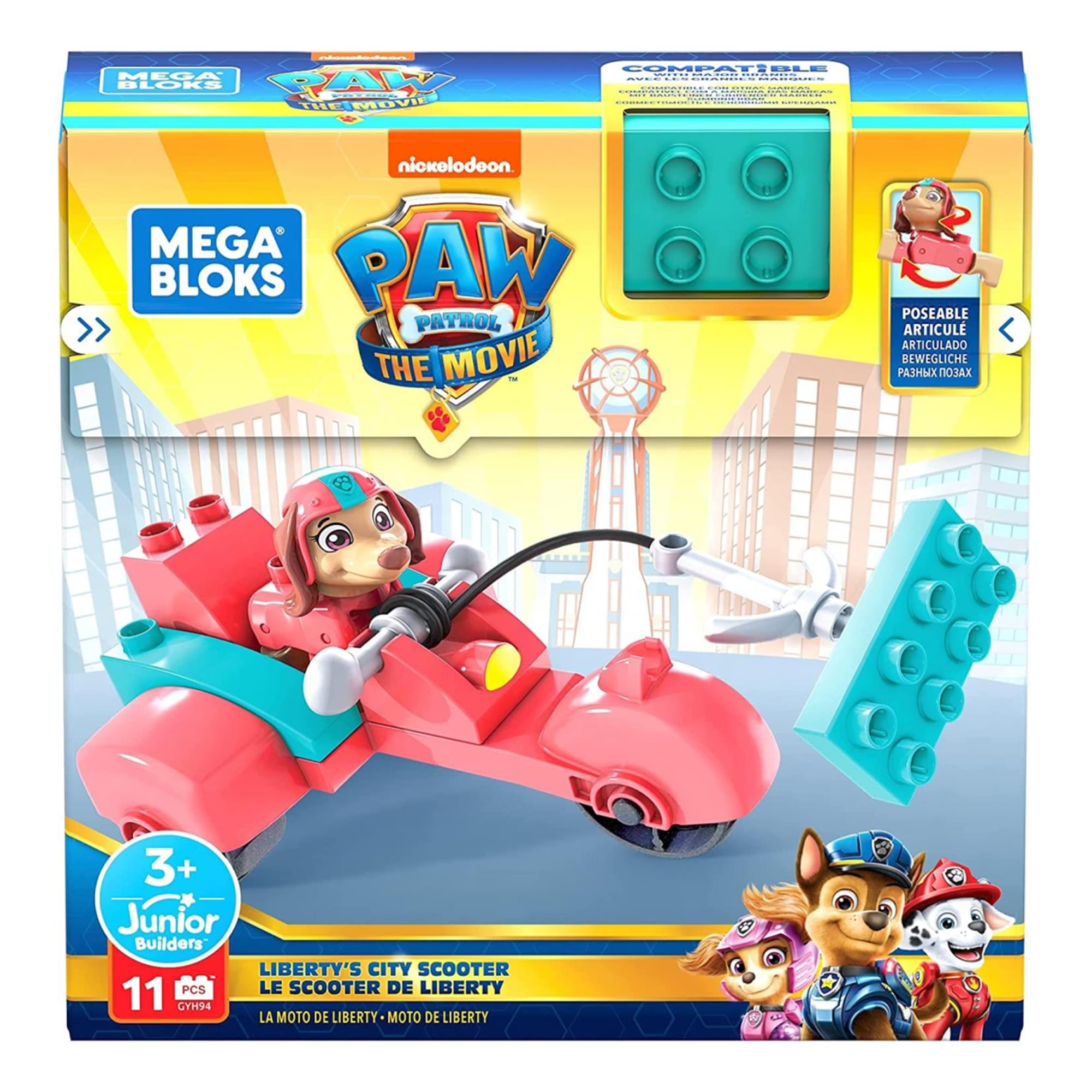PAW Patrol MEGA Bloks Liberty's City Scooter Toy Building Set