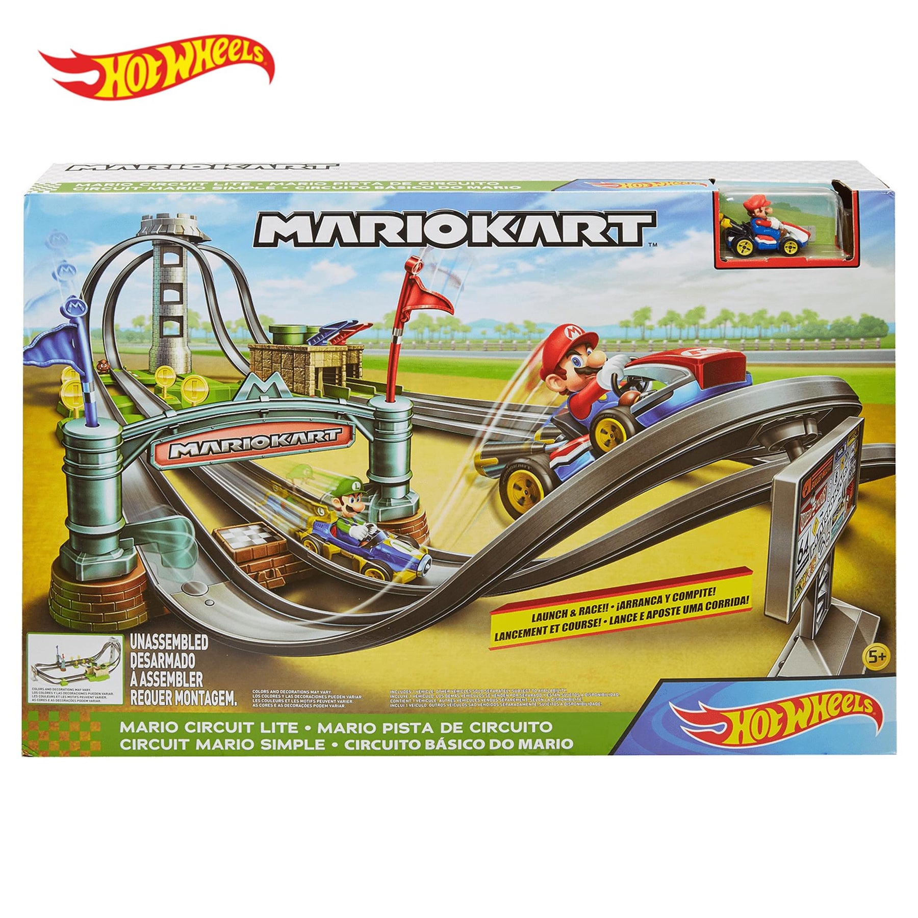 Hot Wheels Mario Kart Circuit Lite Track Set