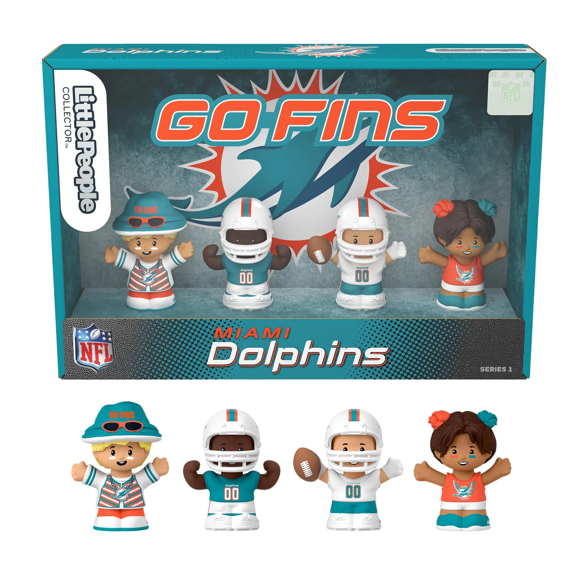 Miami Dolphins 4-Piece NFL Little People Collector Set