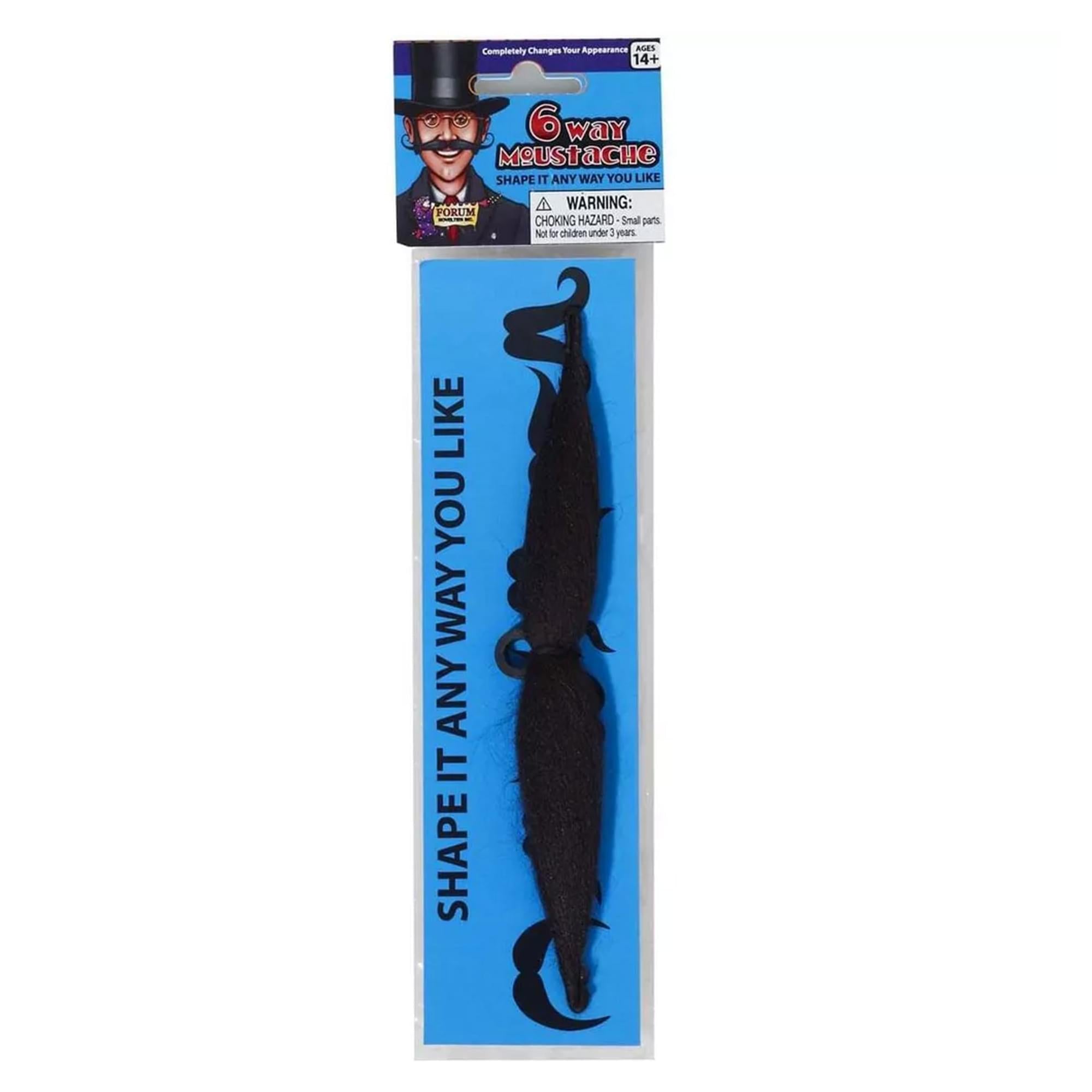 Shape It 6 Ways Black Moustache Costume Accessory