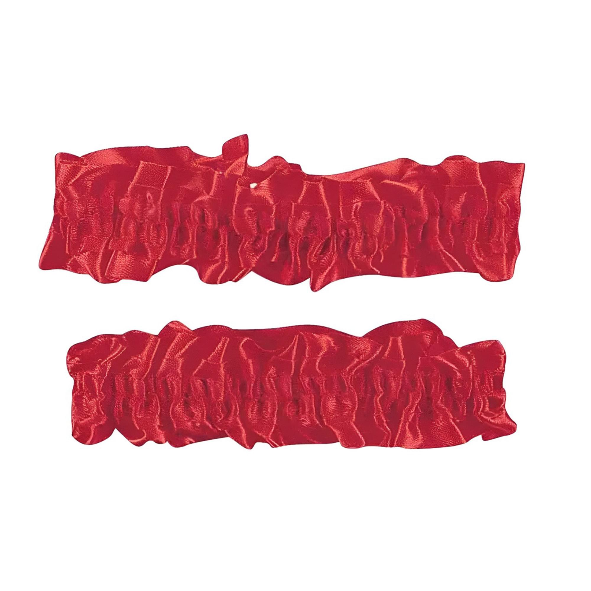 Red Silken Garter Or Armband Set Adult Costume Set