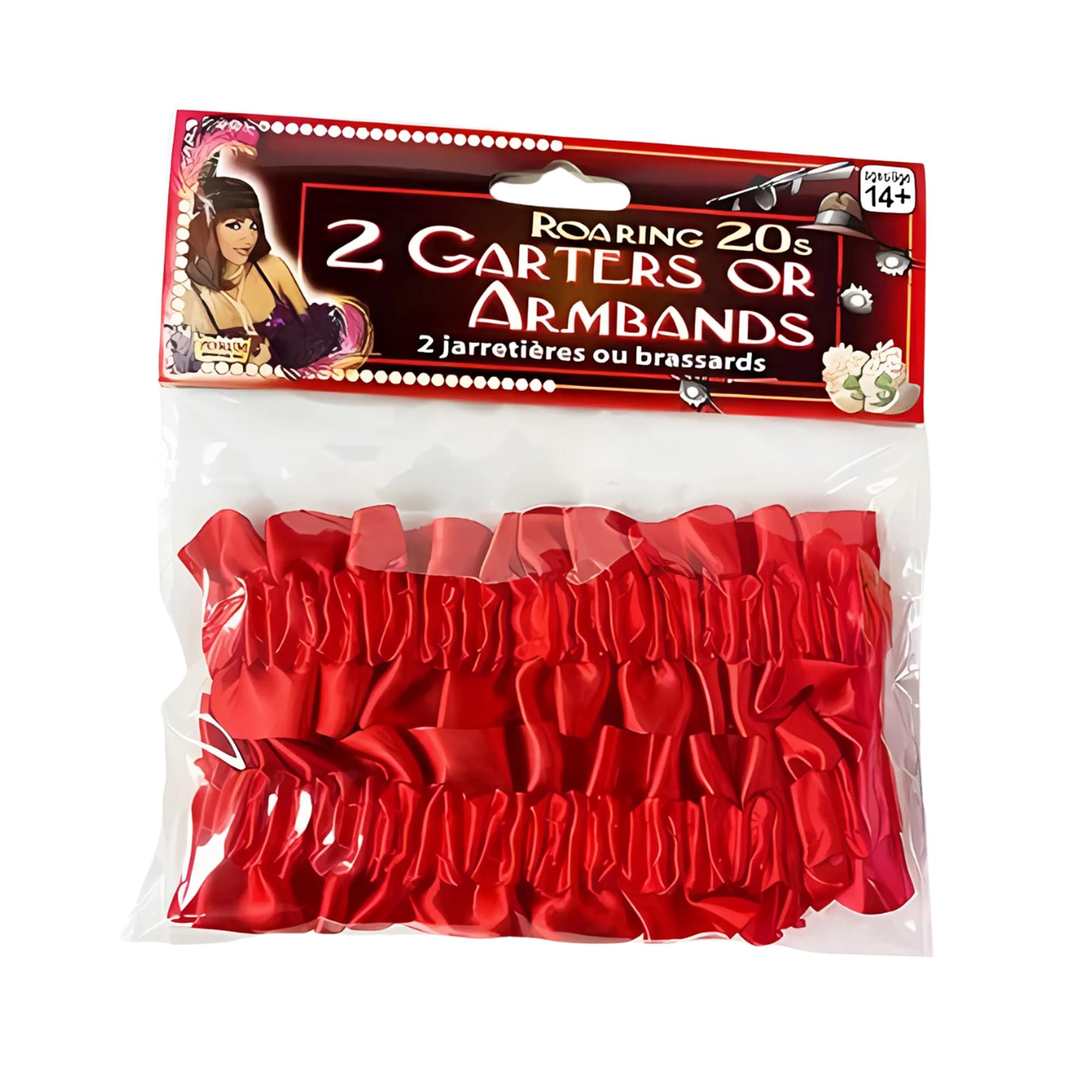 Red Silken Garter Or Armband Set Adult Costume Set