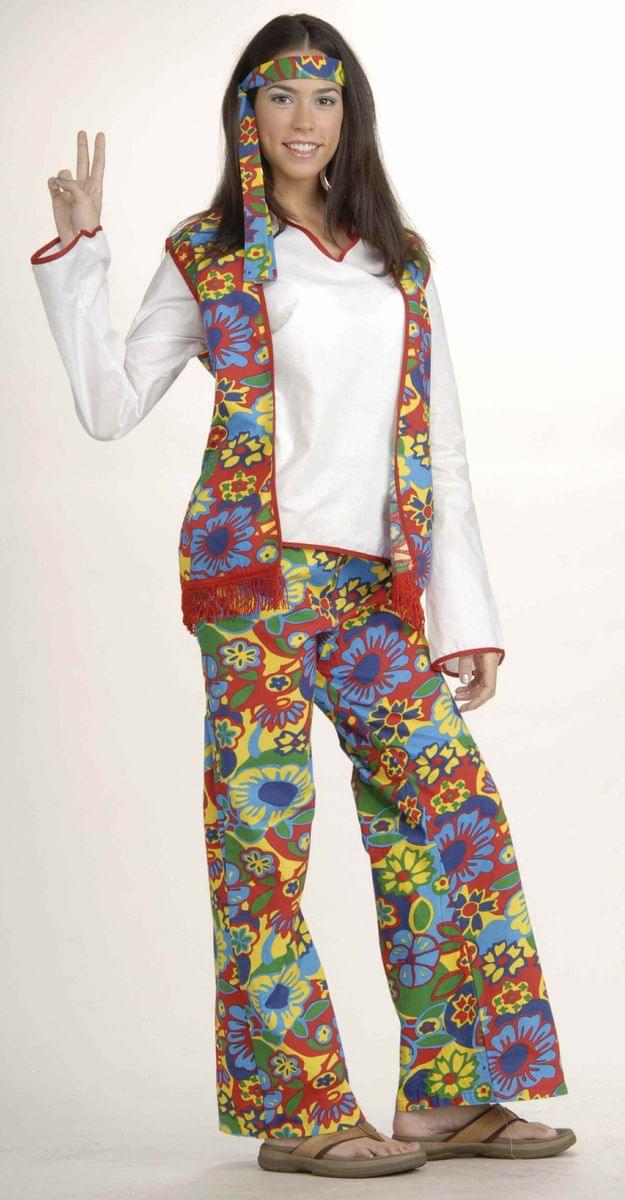 Hippie Dippie Chick Woman's 60's Costume, Multi, One Size