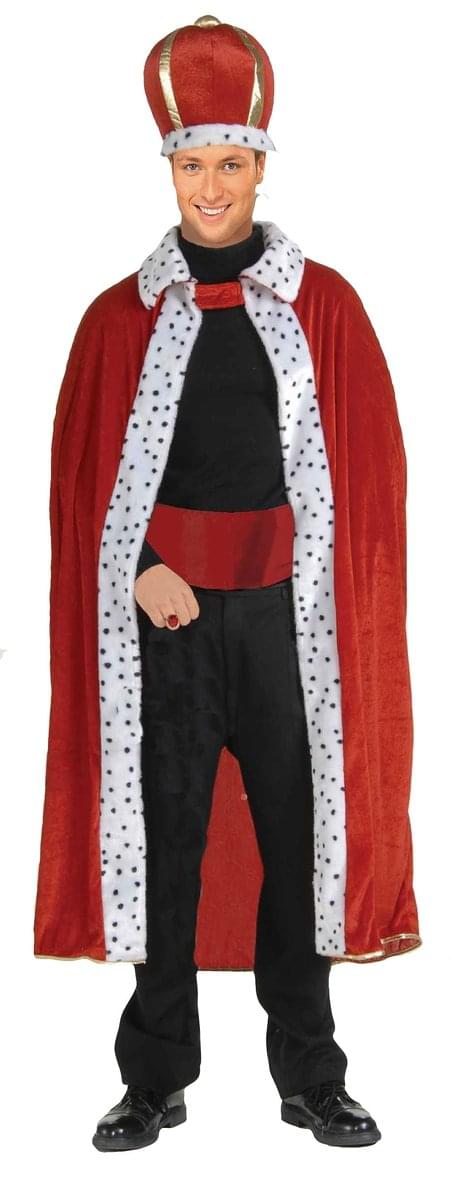 King Red Robe & Crown Costume Set Adult