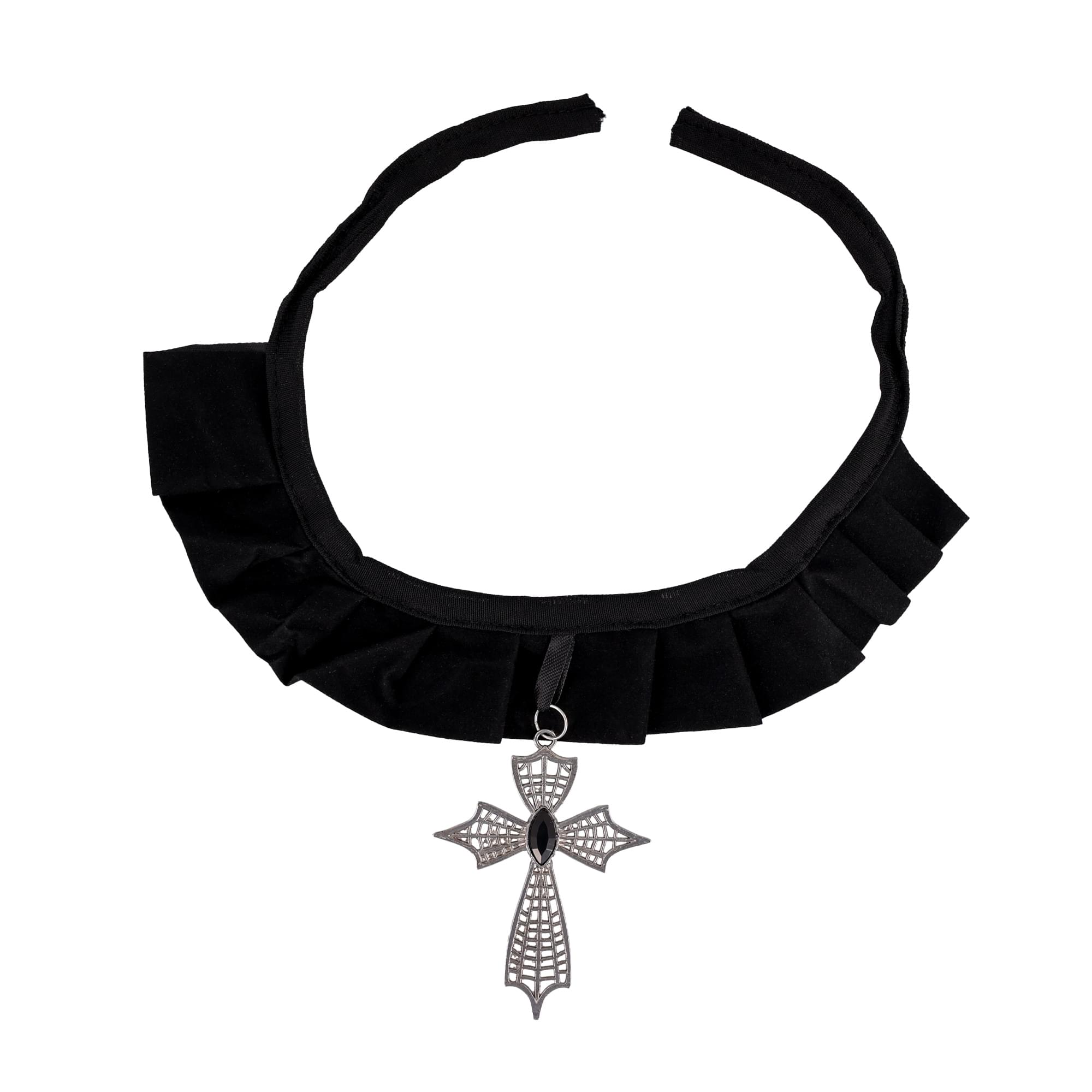 Velvet Choker-Cross Costume Medallion