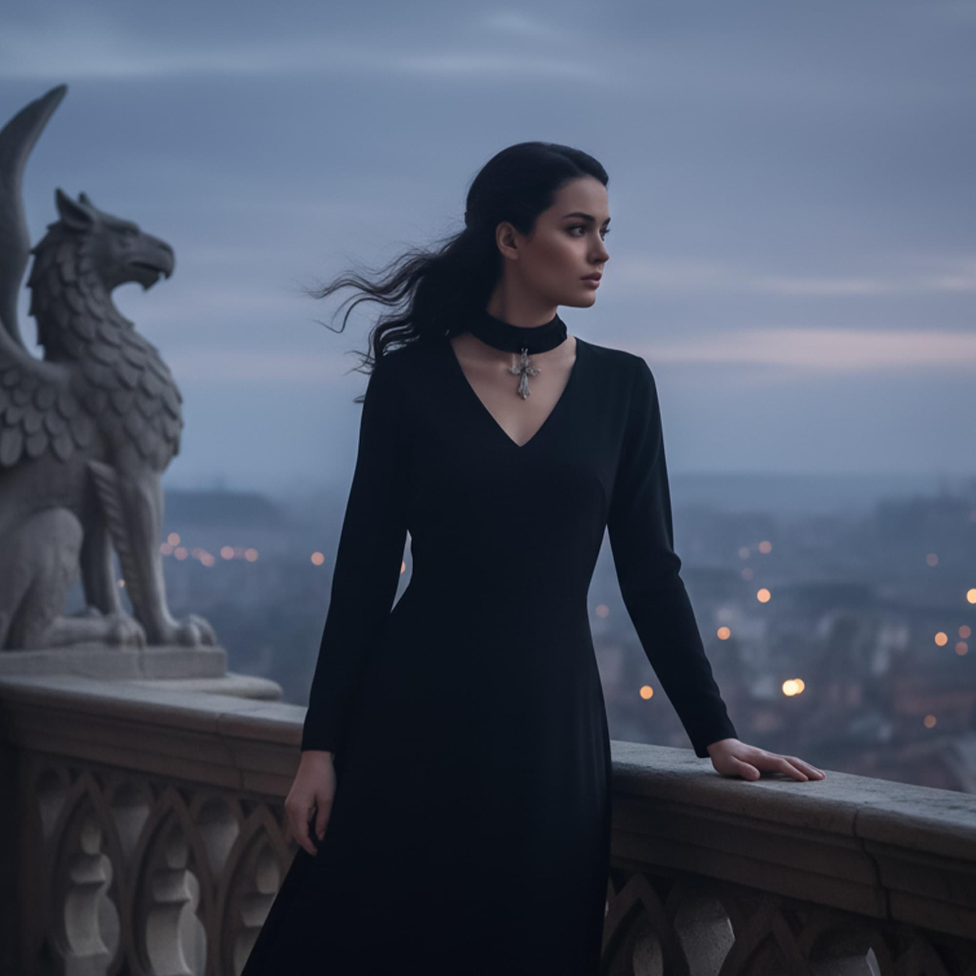 Velvet Choker-Cross Costume Medallion