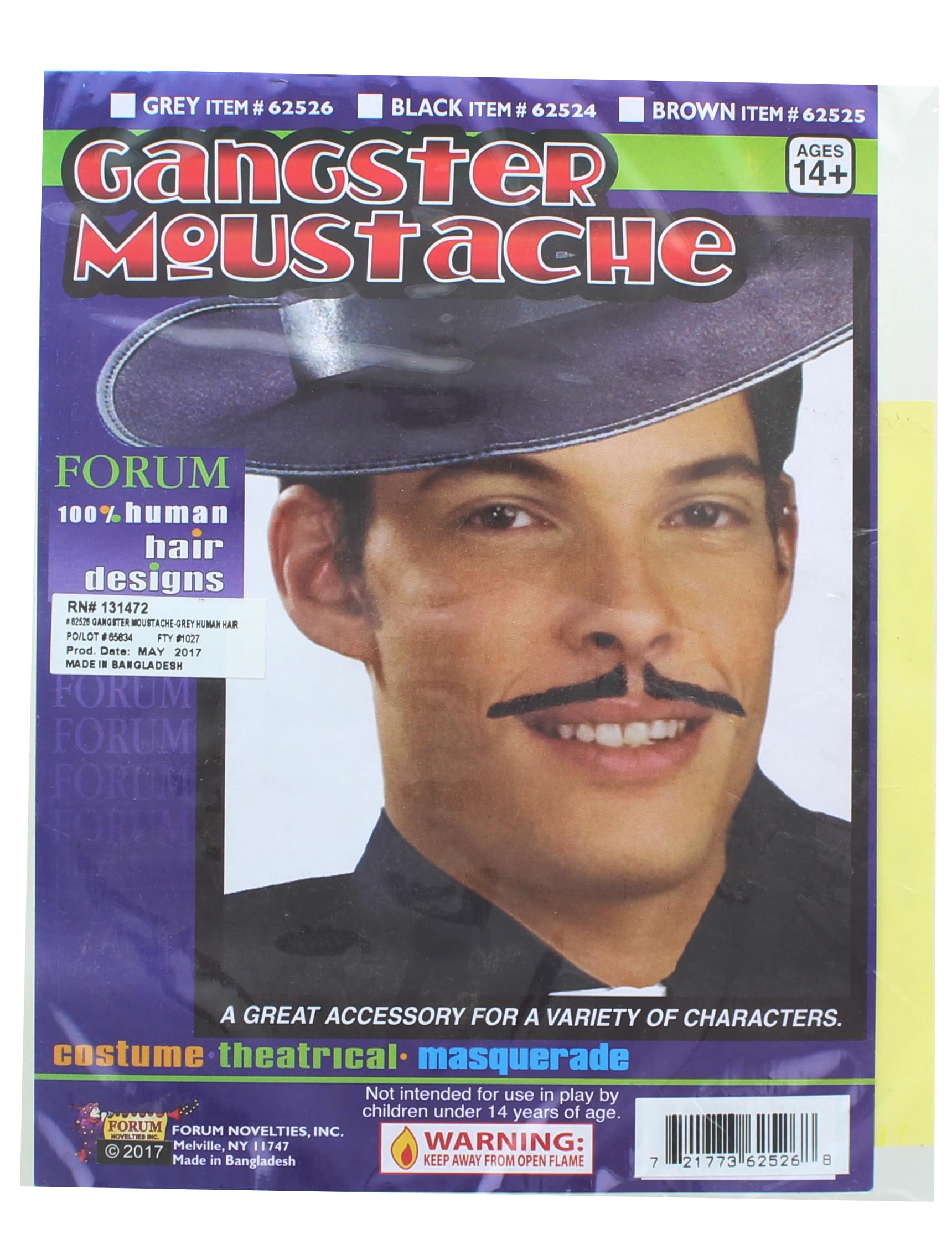 Gangster Gray Costume Moustache
