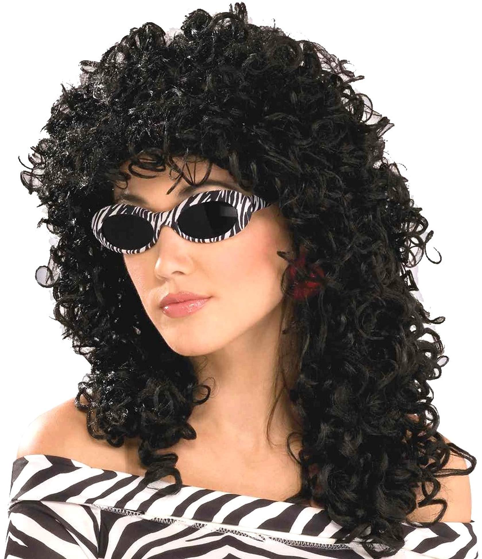 80's Wild Curl - Black Costume Wig
