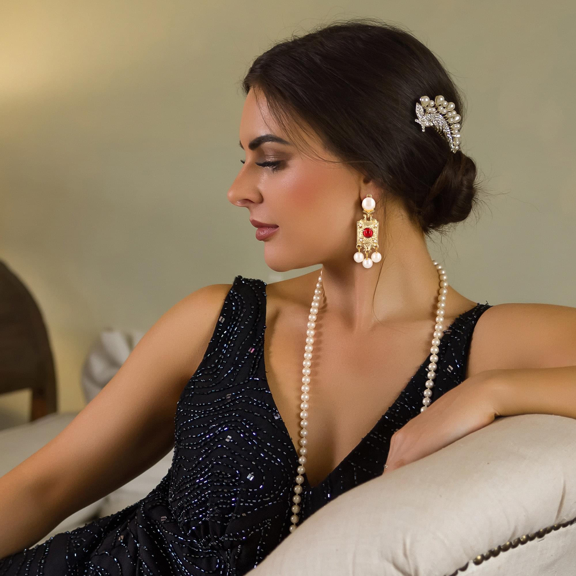 Roaring 20's Clip On Costume Earrings