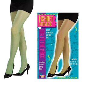 80's Neon Green Adult Costume Fishnet Tights